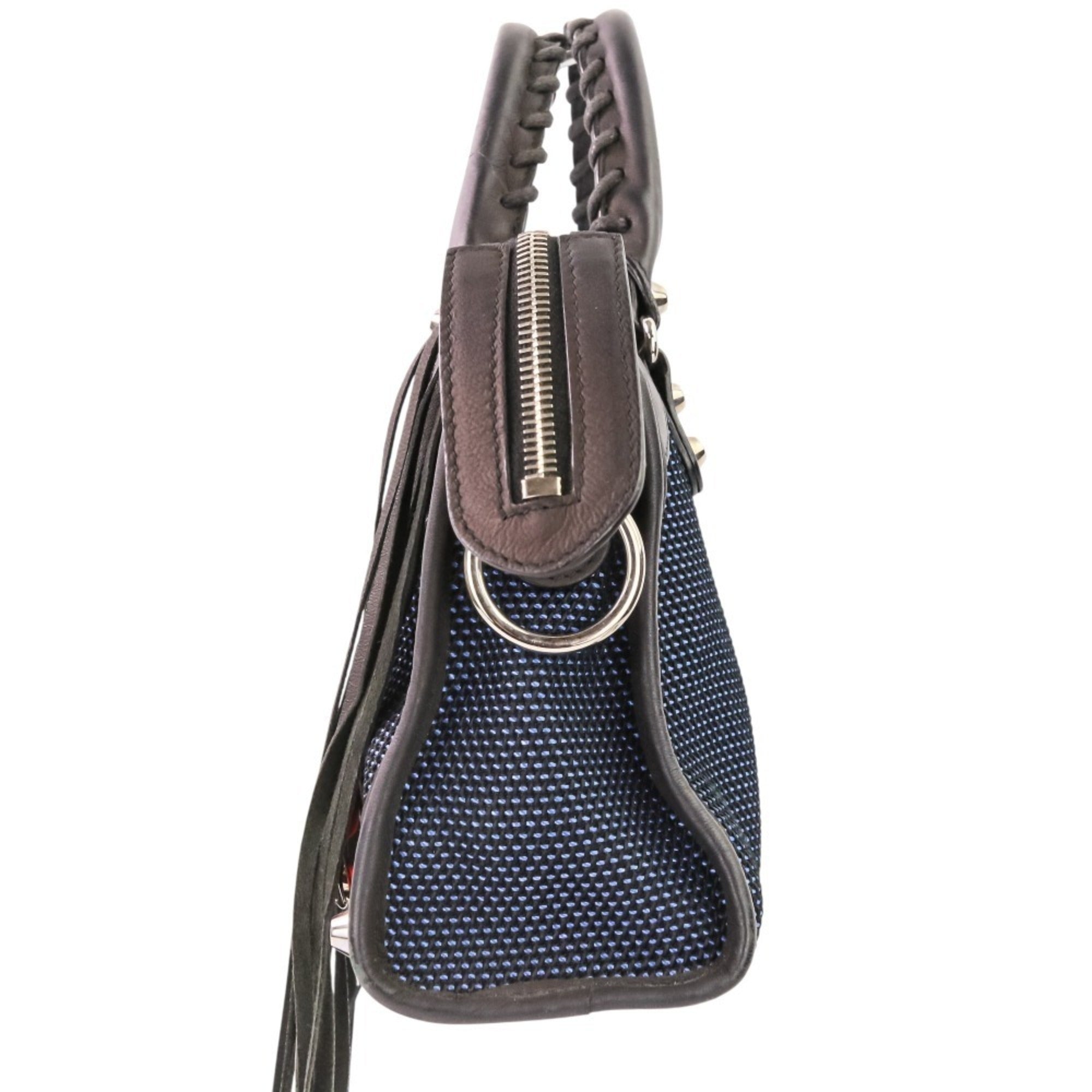 Balenciaga Dark Brown Navy Orange Handbag (Pre-Owned)
