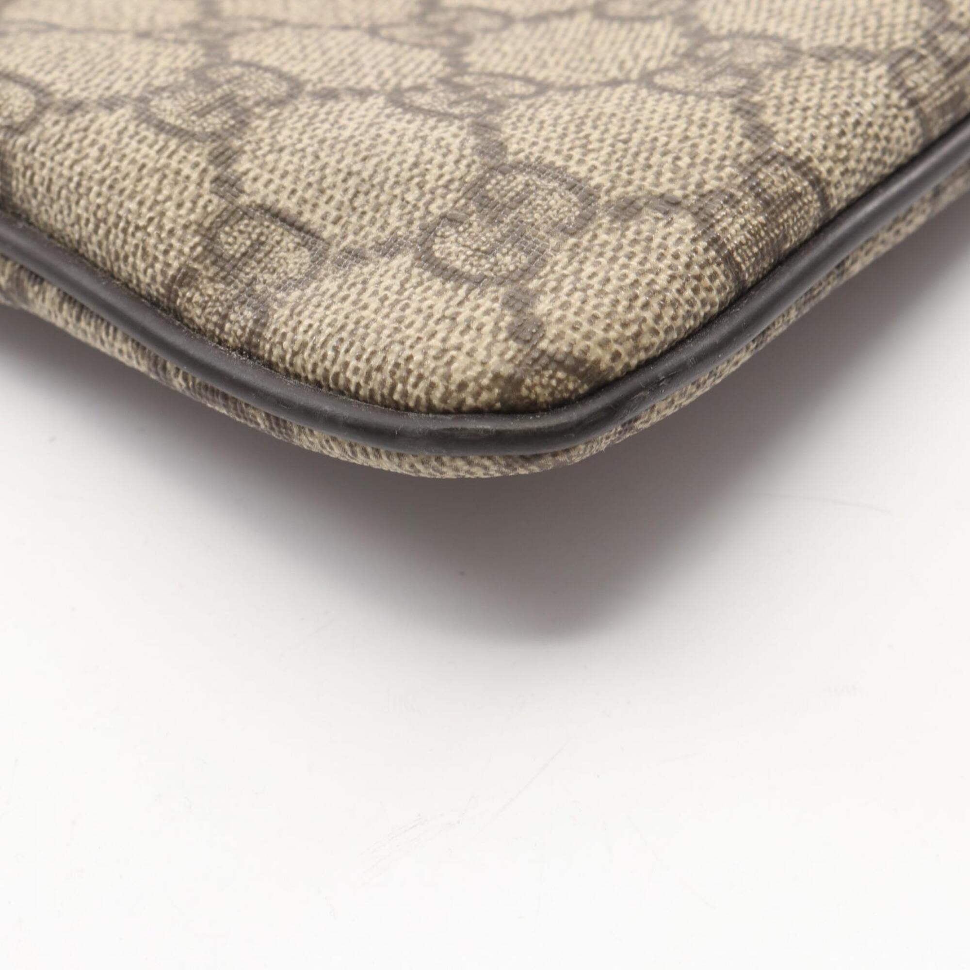 Gucci Beige Brown Coated Canvas Leather Handbag Shoulder Bag (Pre-Owned)