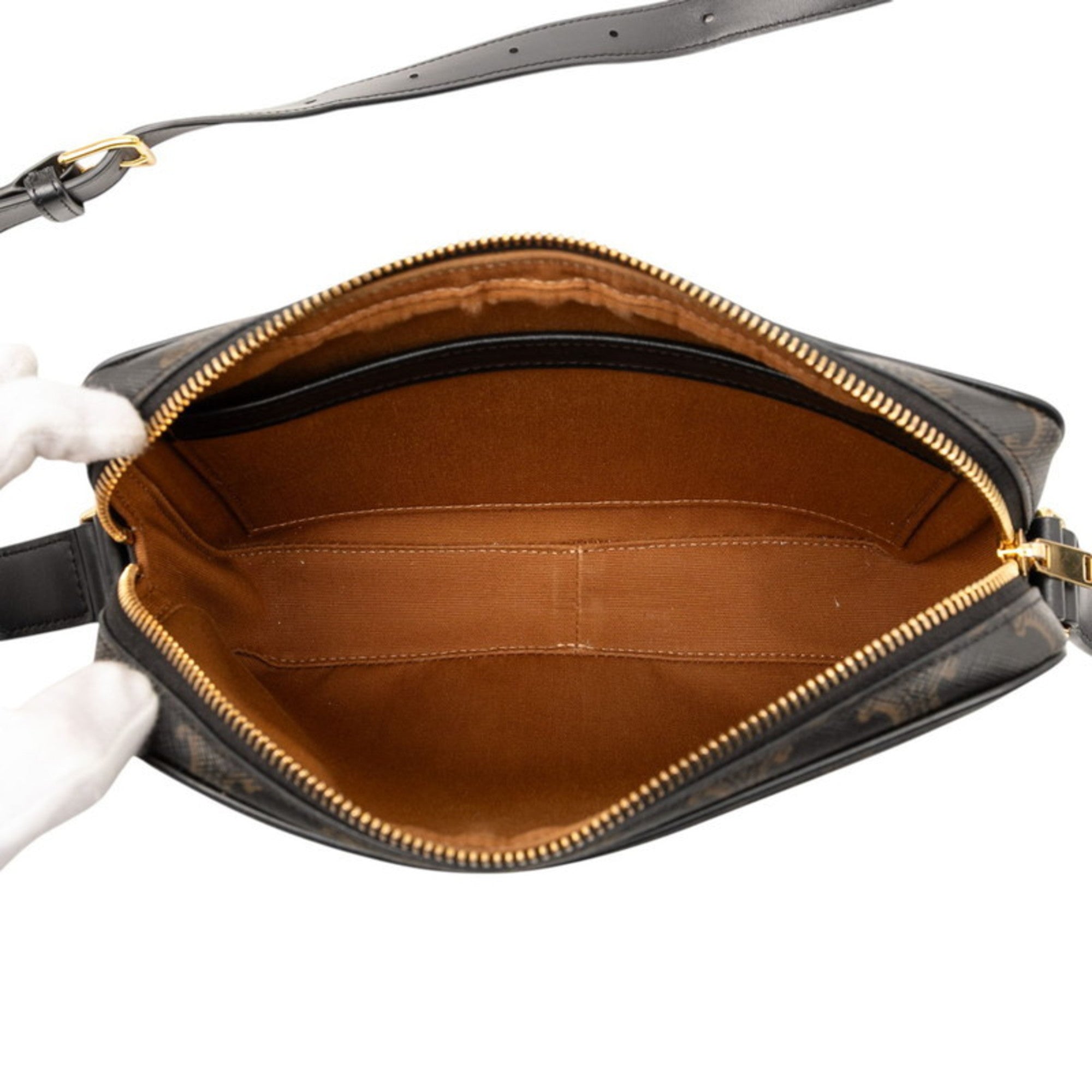 Celine Black Brown Pvc Leather Shoulder Bag (Pre-Owned)