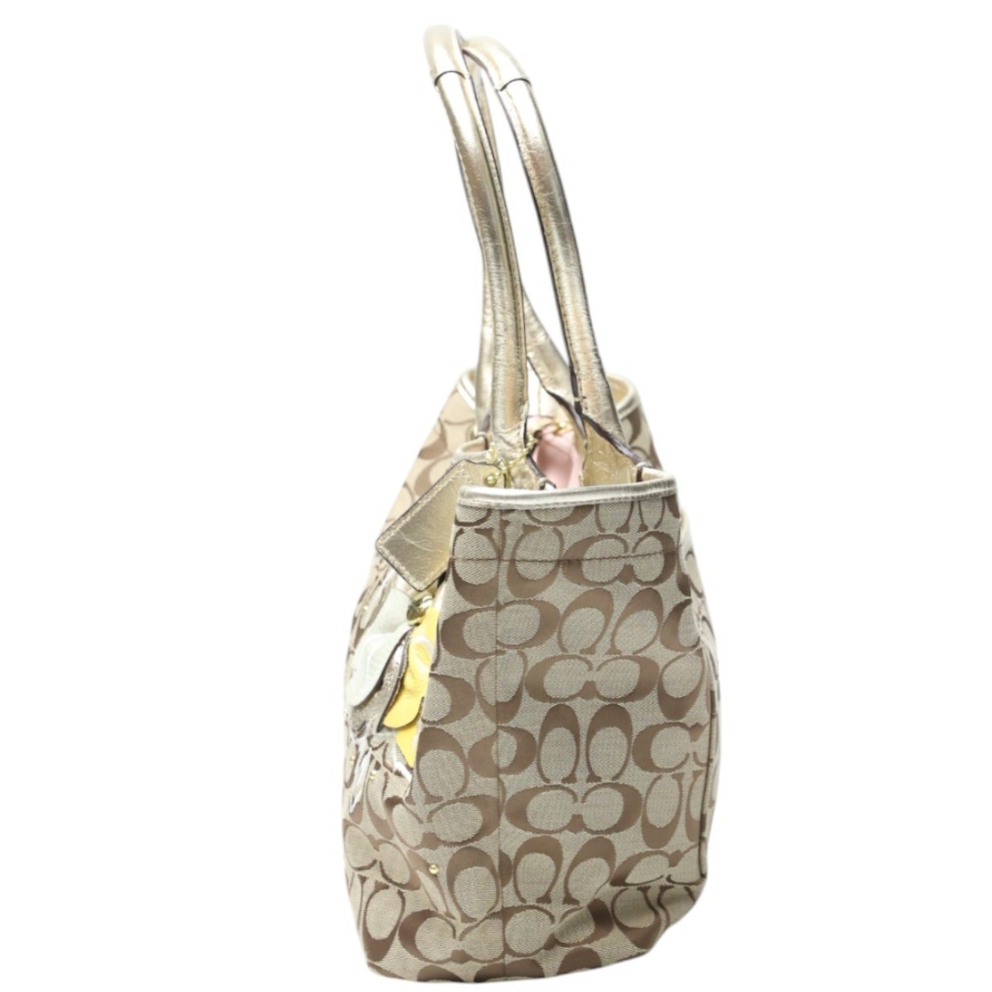 Coach Signature Khaki Signature Line Tote Bag (Pre-Owned)