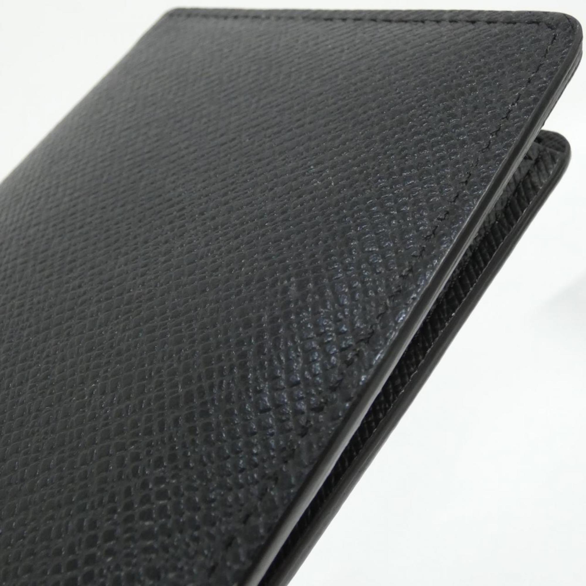 Louis Vuitton Black Leather Long Wallet (Bi-Fold) (Pre-Owned)