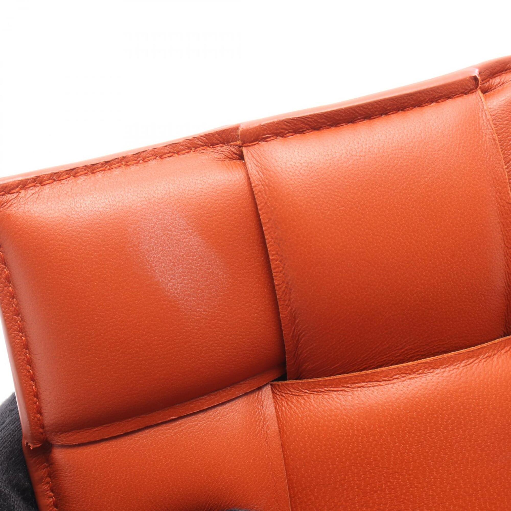 Bottega Veneta Orange Leather Handbag Shoulder Bag (Pre-Owned)