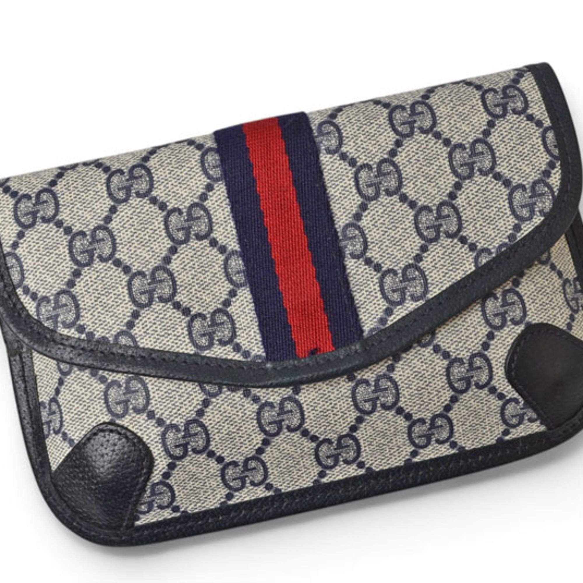 Gucci Gg Plus Beige Blue Gg Plus Pouch (Pre-Owned)