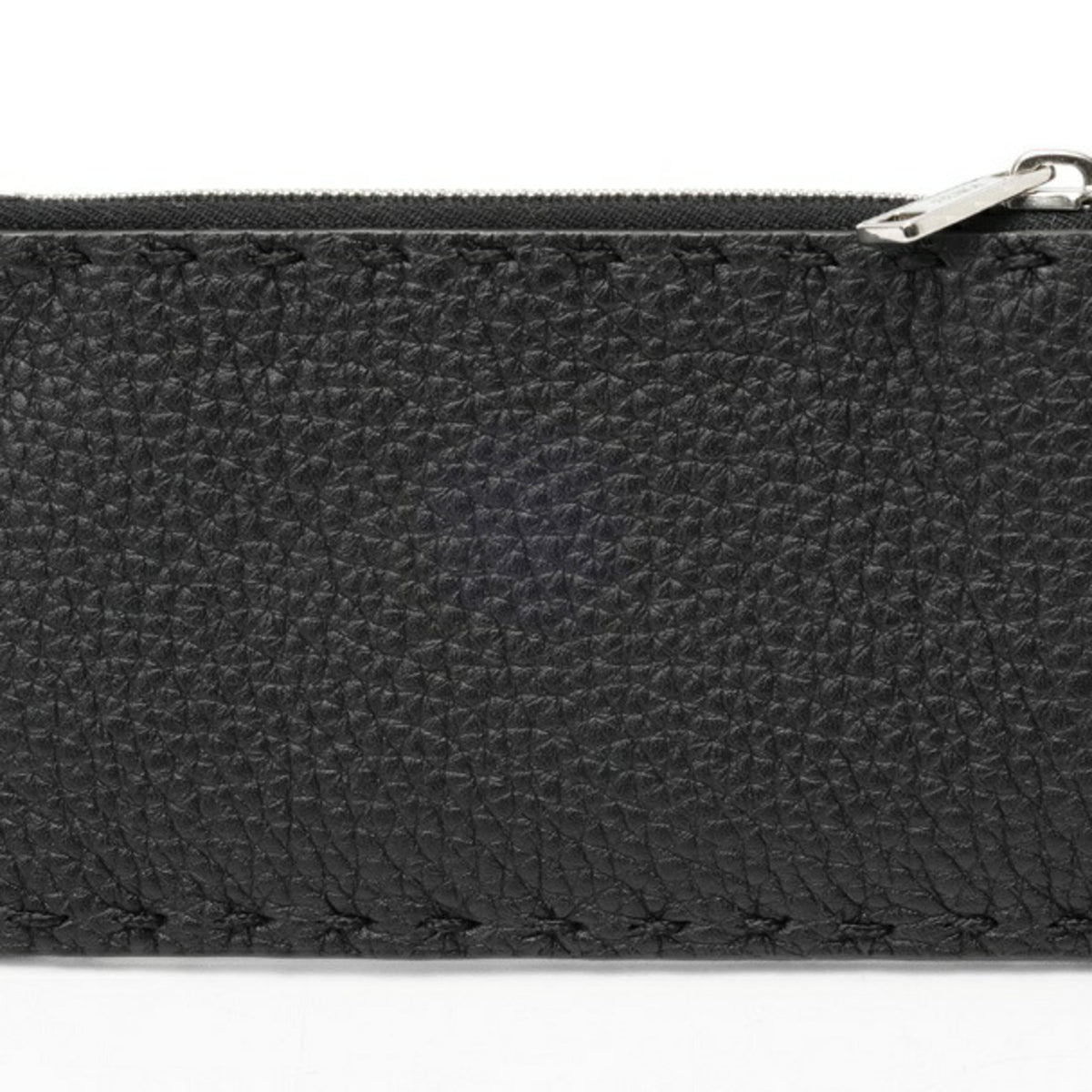 Fendi Selleria Black Leather Coin Purse/Coin Case (Pre-Owned)