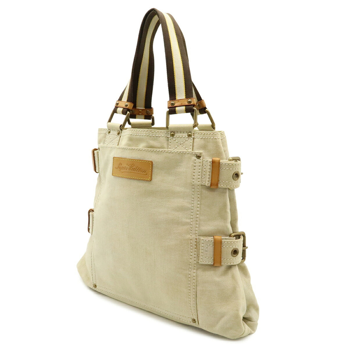 Louis Vuitton Blue Natural Canvas Shoulder Bag Tote Bag (Pre-Owned)
