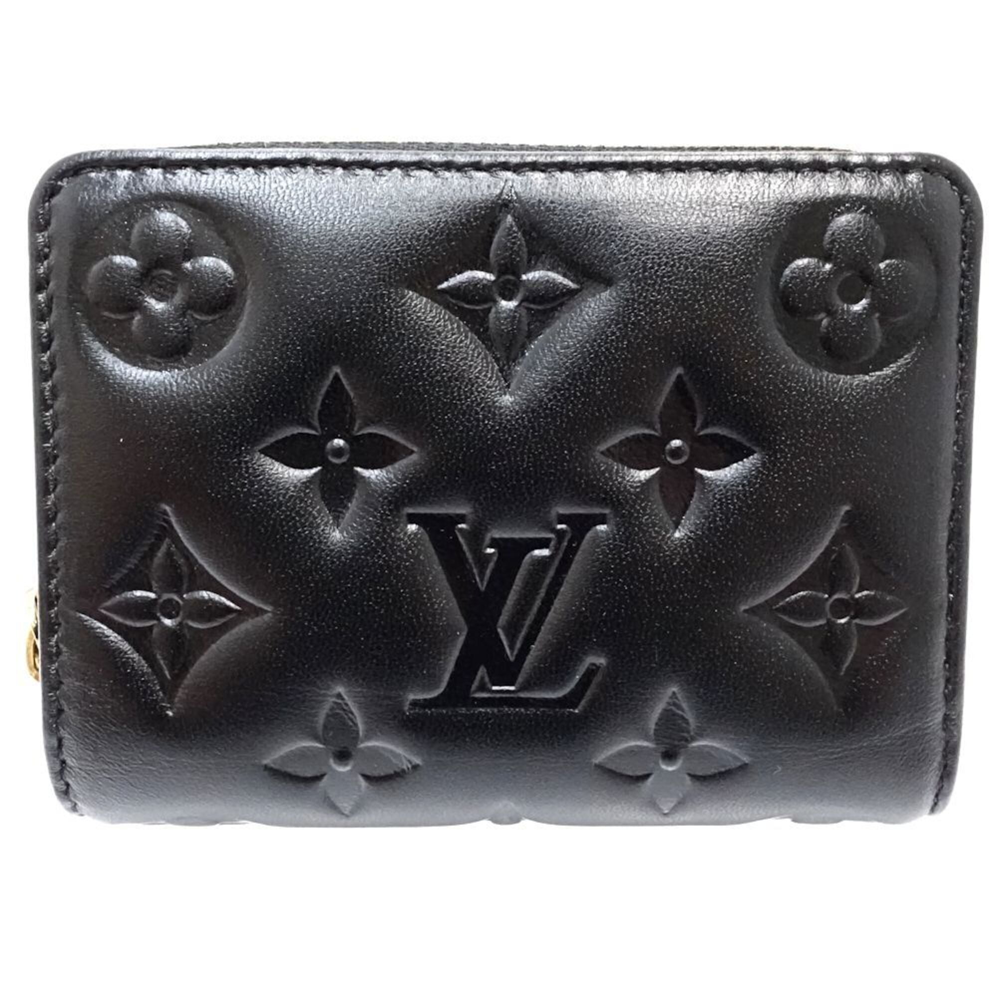 Louis Vuitton Monogram Black Leather Wallet (Bi-Fold) (Pre-Owned)