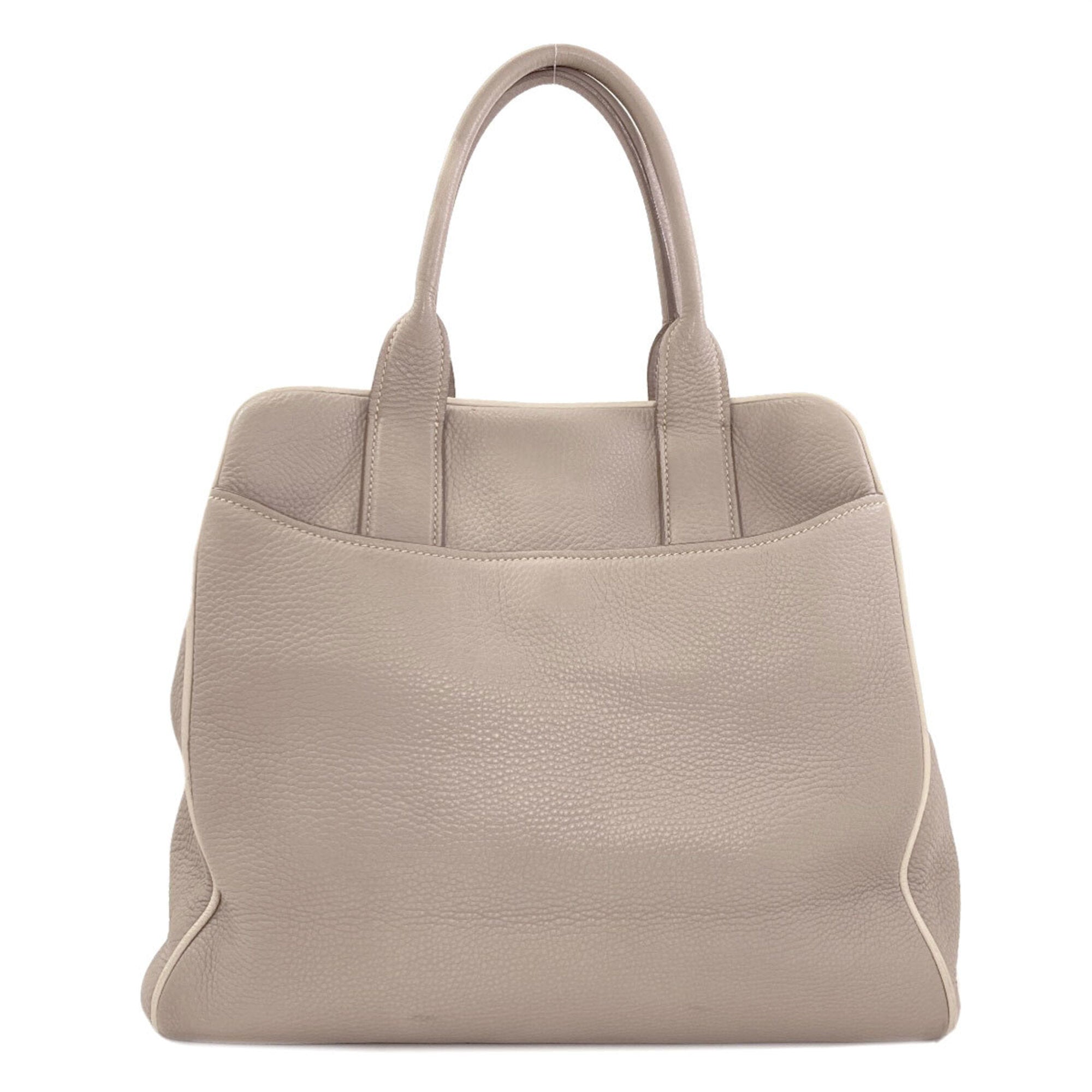 Miu Miu Gray Leather Tote Bag (Pre-Owned)