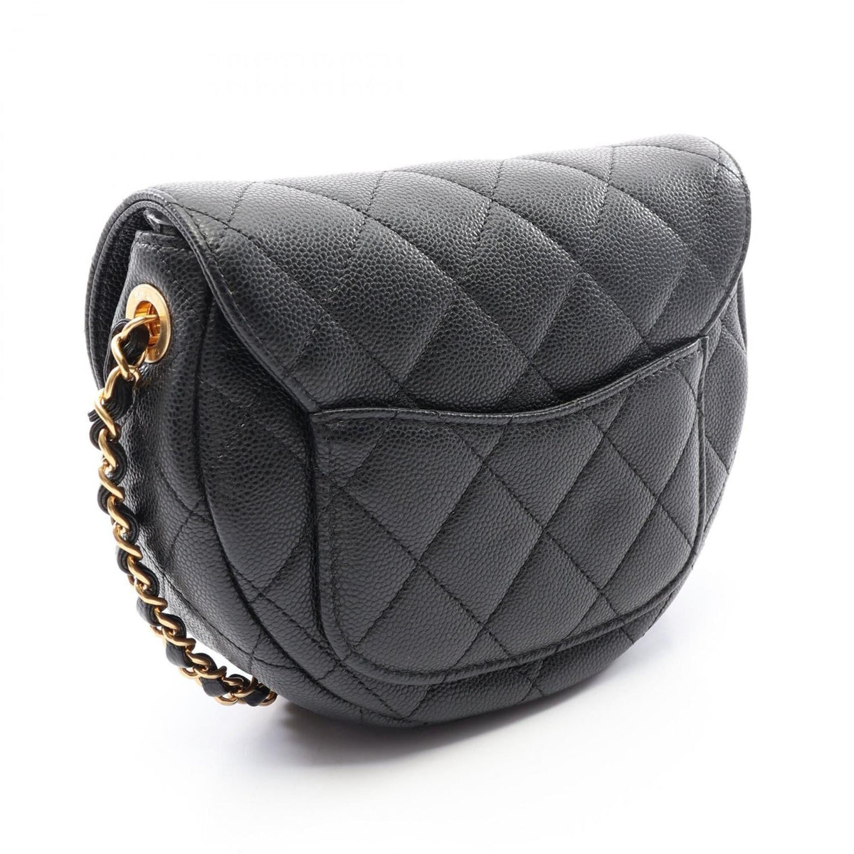 Chanel Black Grained Calfskin Handbag Shoulder Bag (Pre-Owned)