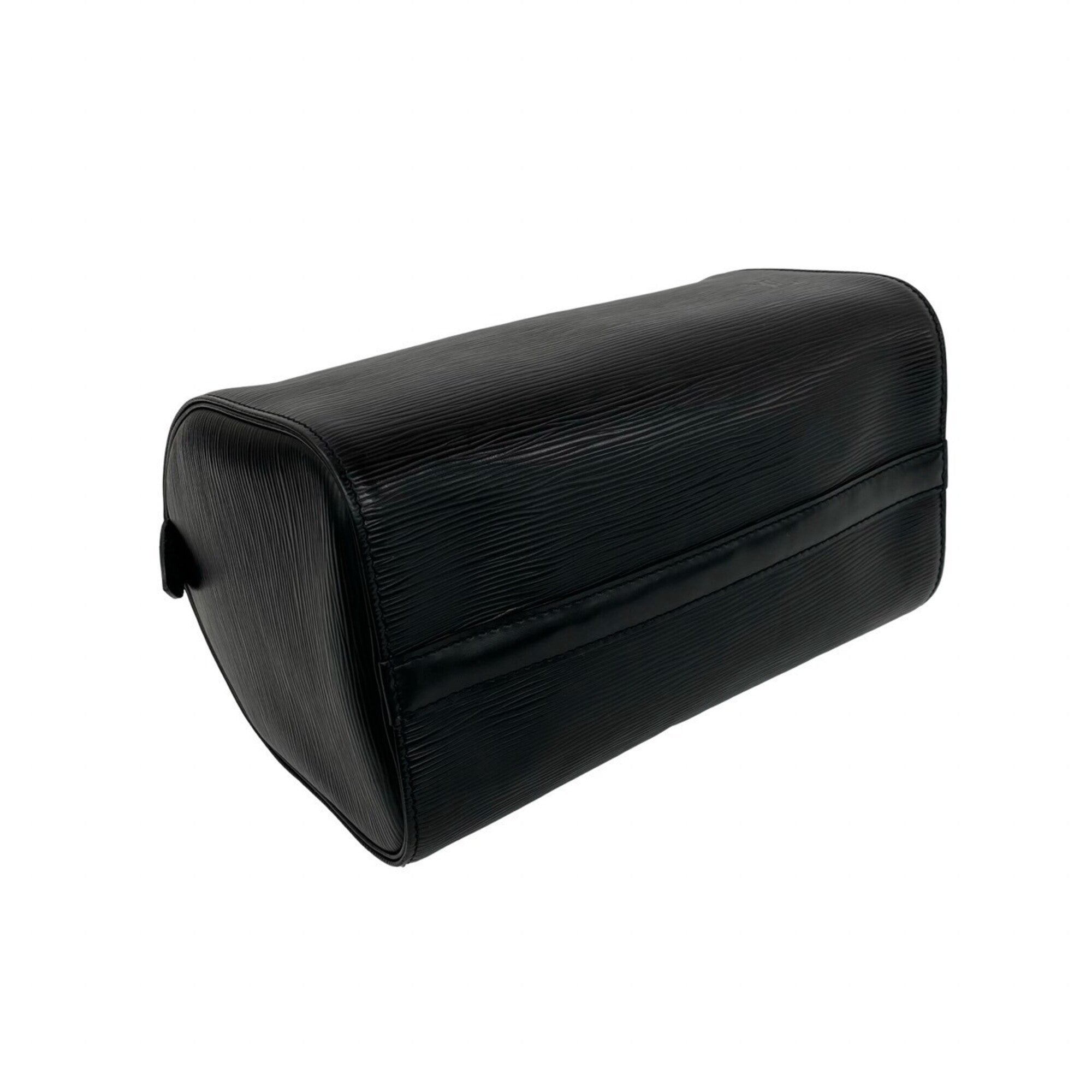Louis Vuitton Black Leather Boston Bag Handbag (Pre-Owned)