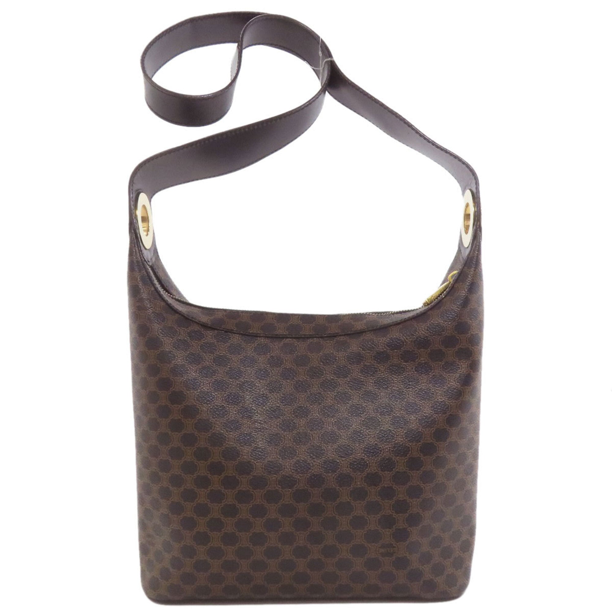 Celine Macadam Dark Brown Pvc Shoulder Bag (Pre-Owned)