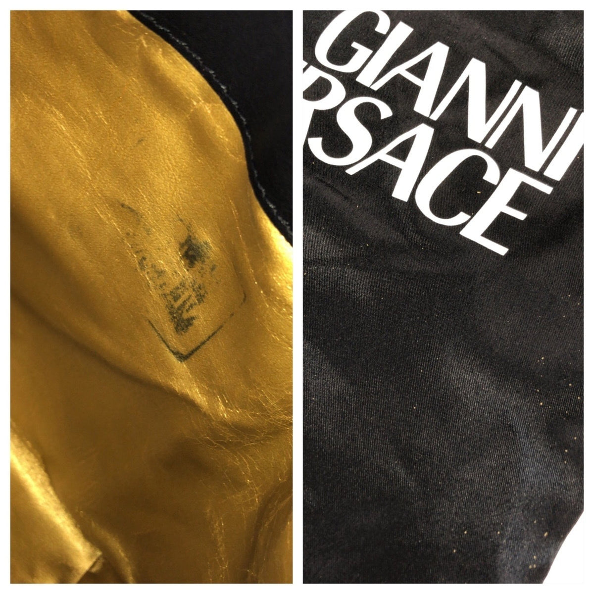 Versace Black Yellow Pvc Leather Backpack (Pre-Owned)