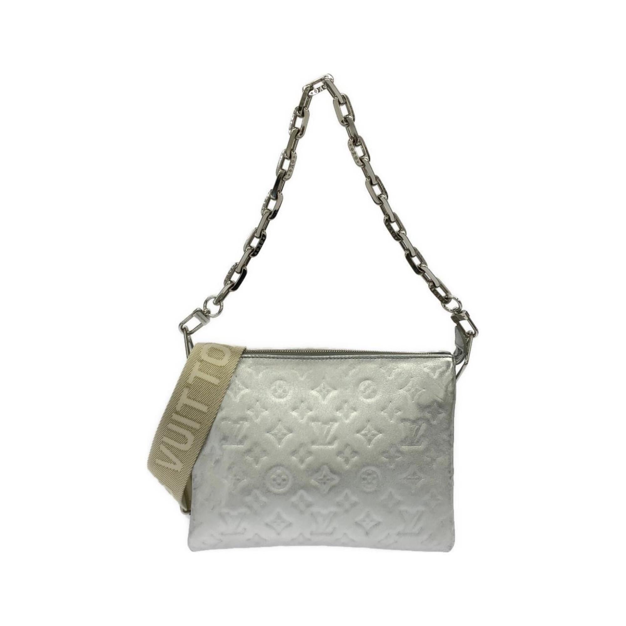 Louis Vuitton Silver Leather Shoulder Bag (Pre-Owned)