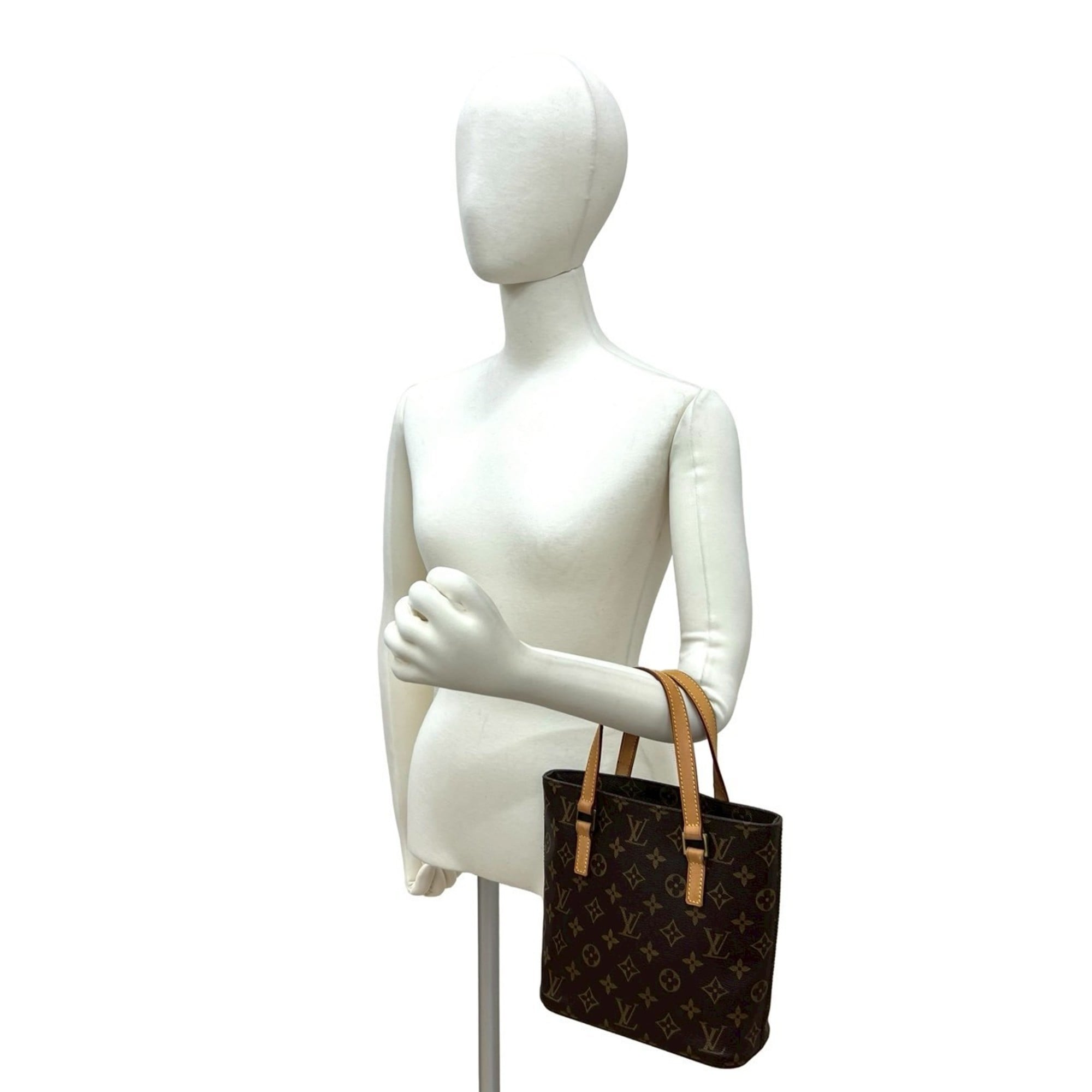 Louis Vuitton Brown Leather Pvc Handbag Tote Bag (Pre-Owned)