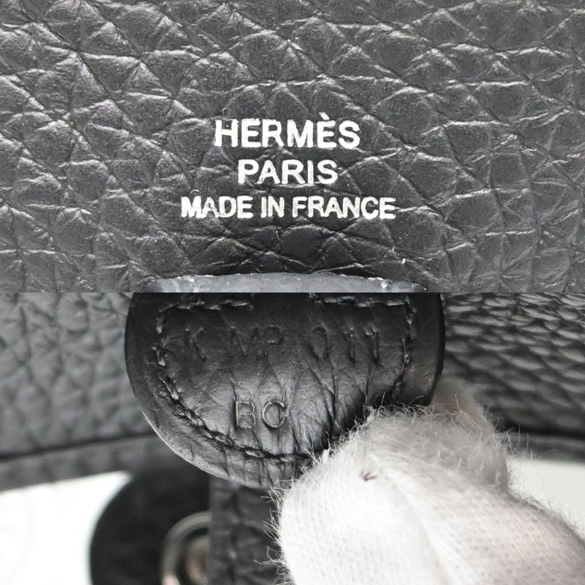 Hermes Noir Taurillon Clemence Leather Shoulder Bag (Pre-Owned)