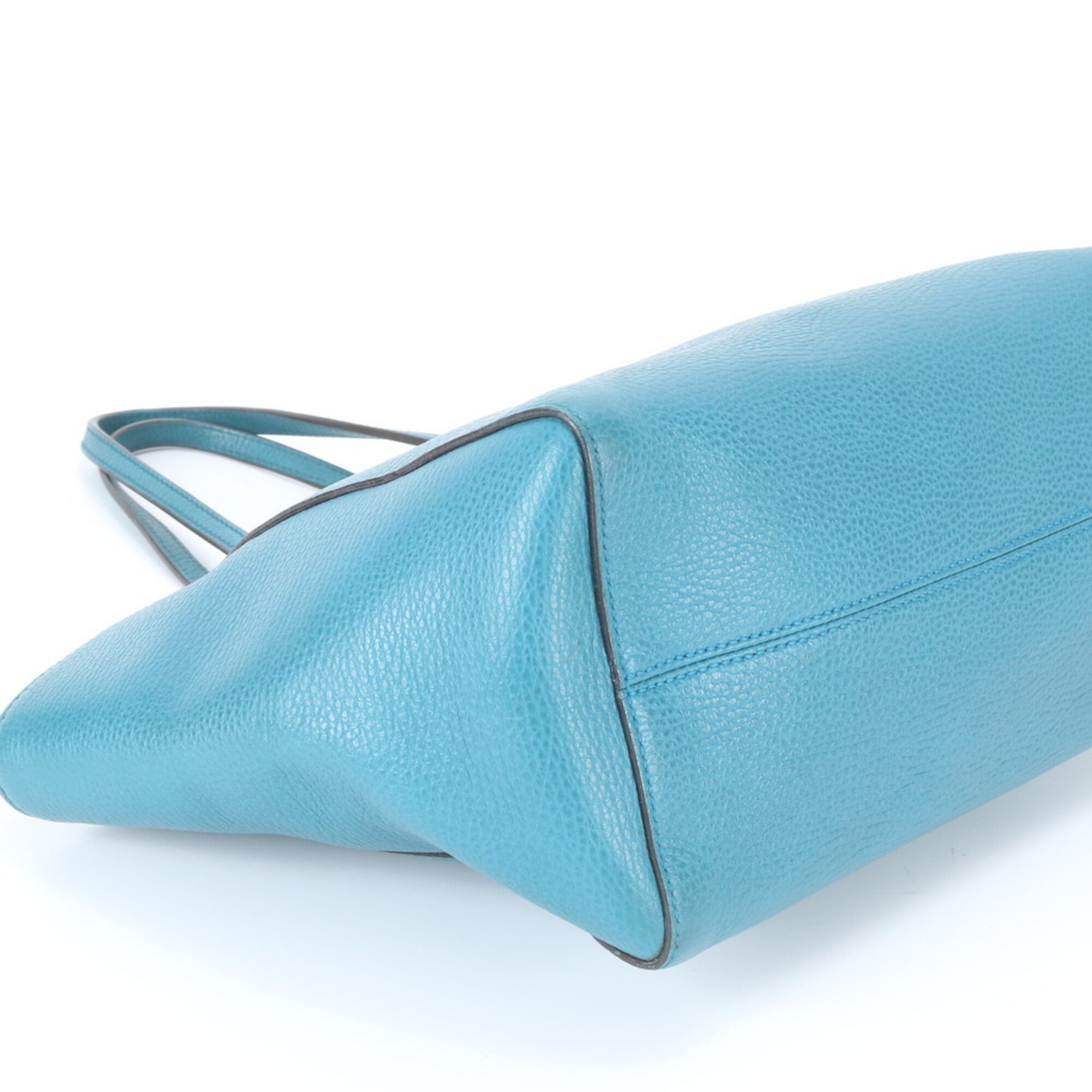 Gucci Gucci Swing Blue Leather Handbag Tote Bag (Pre-Owned)