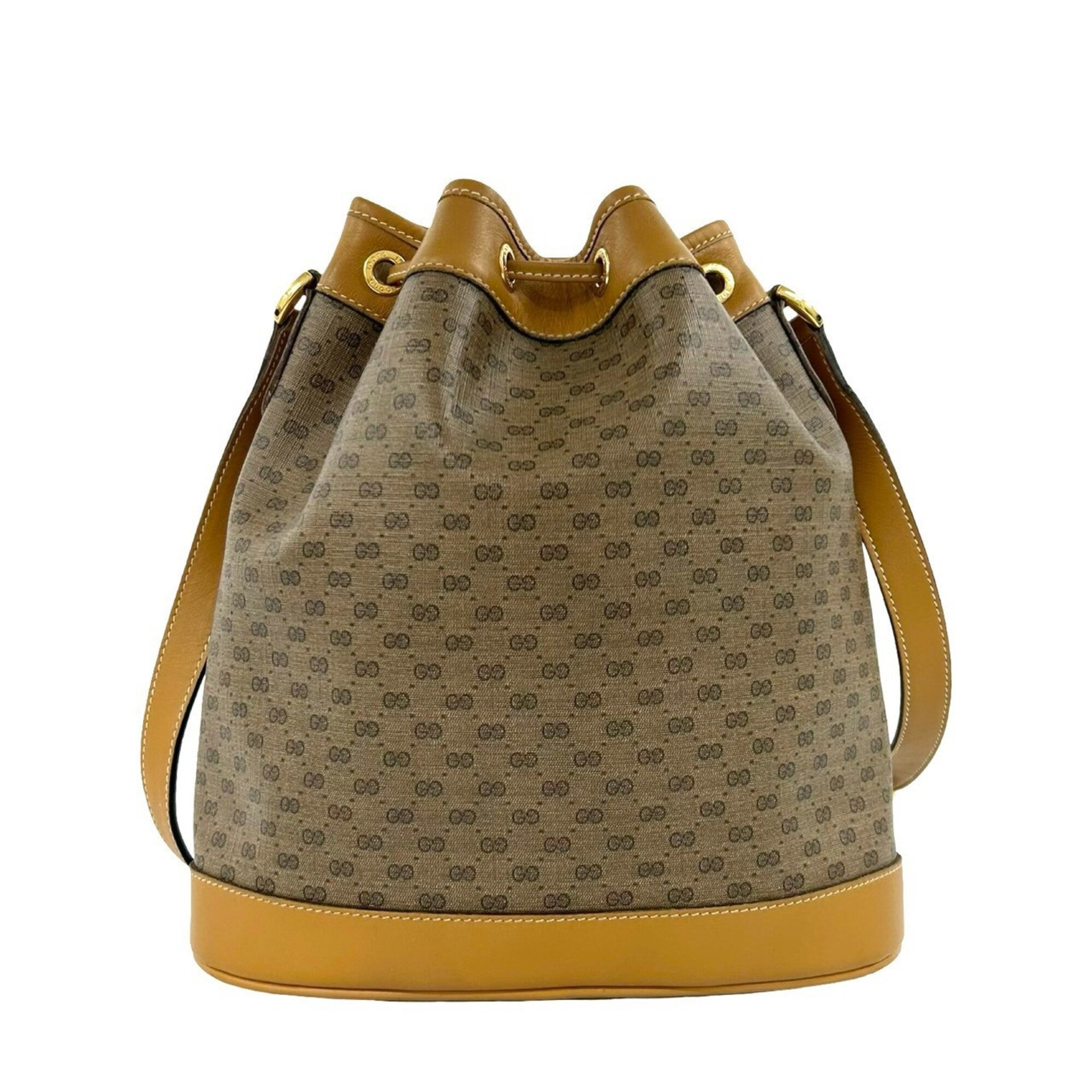 Gucci Brown Leather Pvc Shoulder Bag (Pre-Owned)