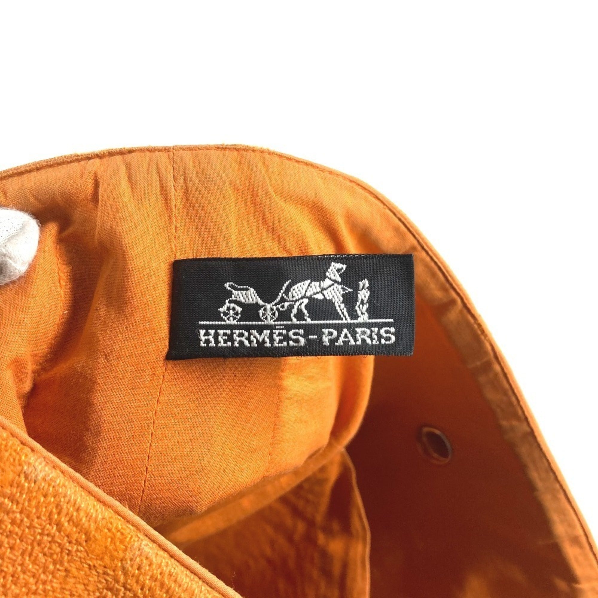 Hermes Orange Cotton Shoulder Bag Tote Bag (Pre-Owned)