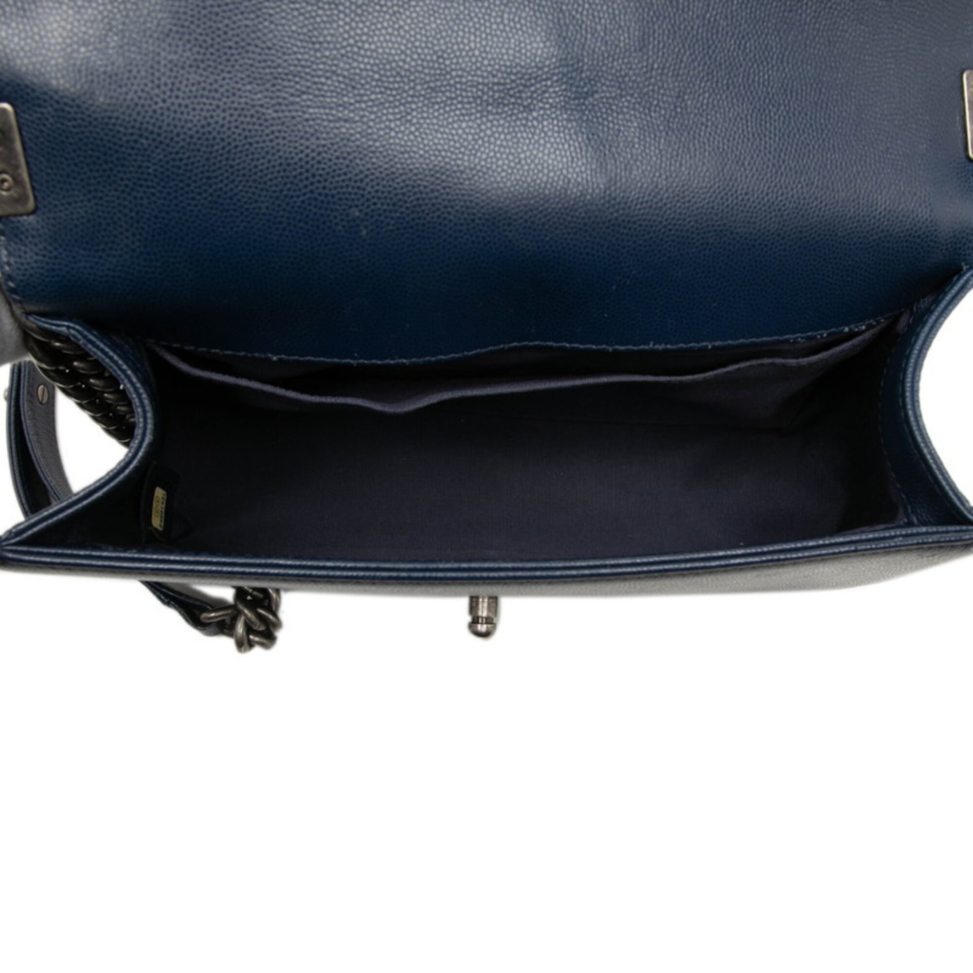 Chanel Navy Grained Calfskin Shoulder Bag (Pre-Owned)