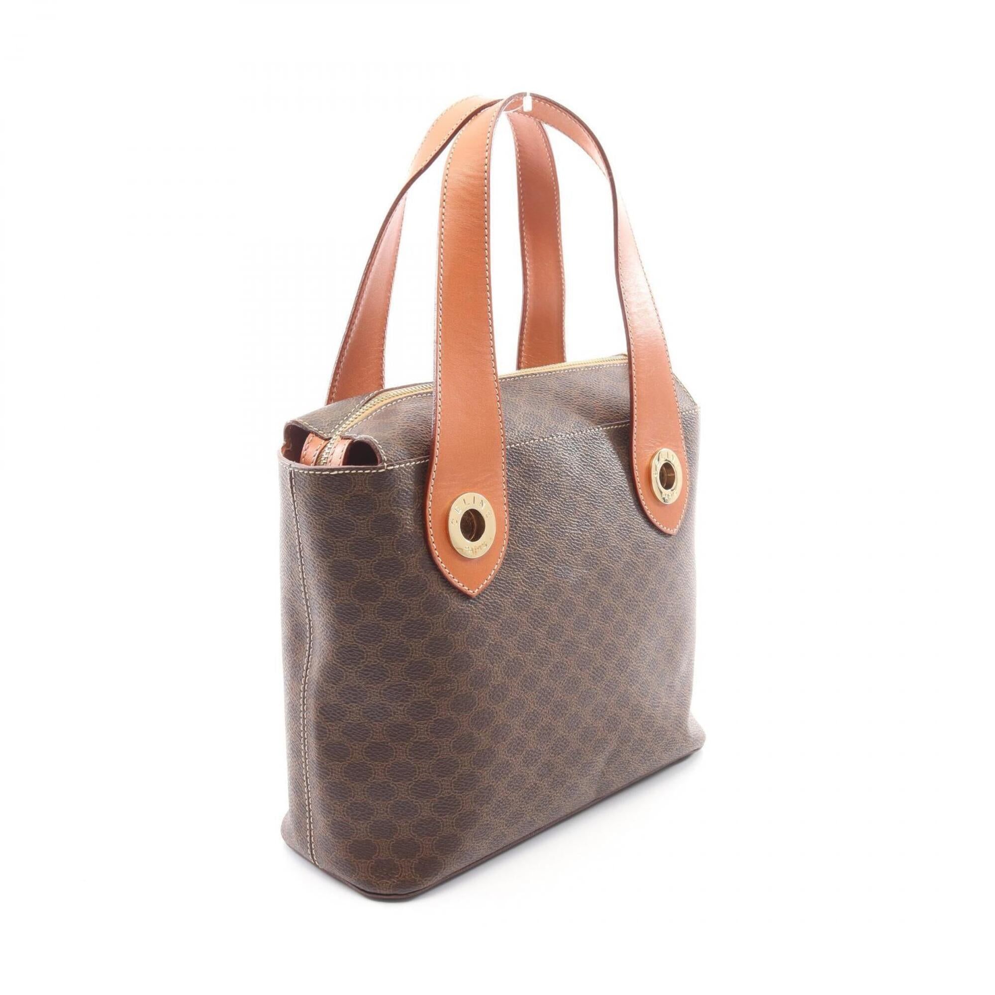 Celine Brown Coated Canvas Leather Handbag (Pre-Owned)