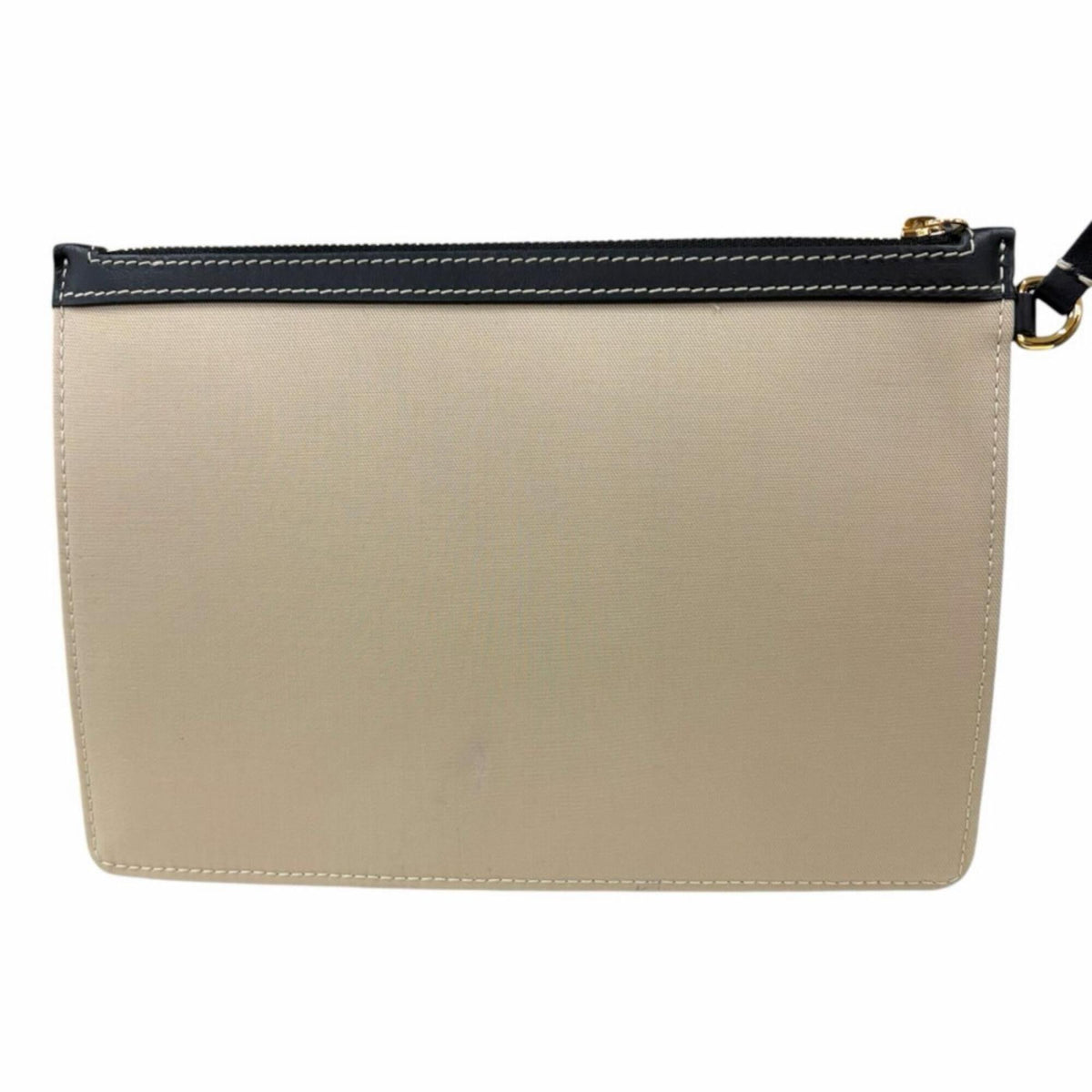 Burberry Beige Canvas Leather Pouch Tote Bag (Pre-Owned)