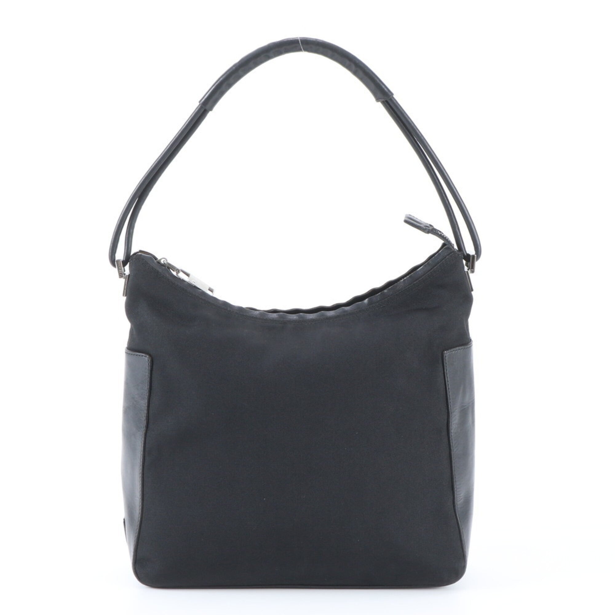 Gucci Black Leather Nylon Handbag Shoulder Bag Tote Bag (Pre-Owned)