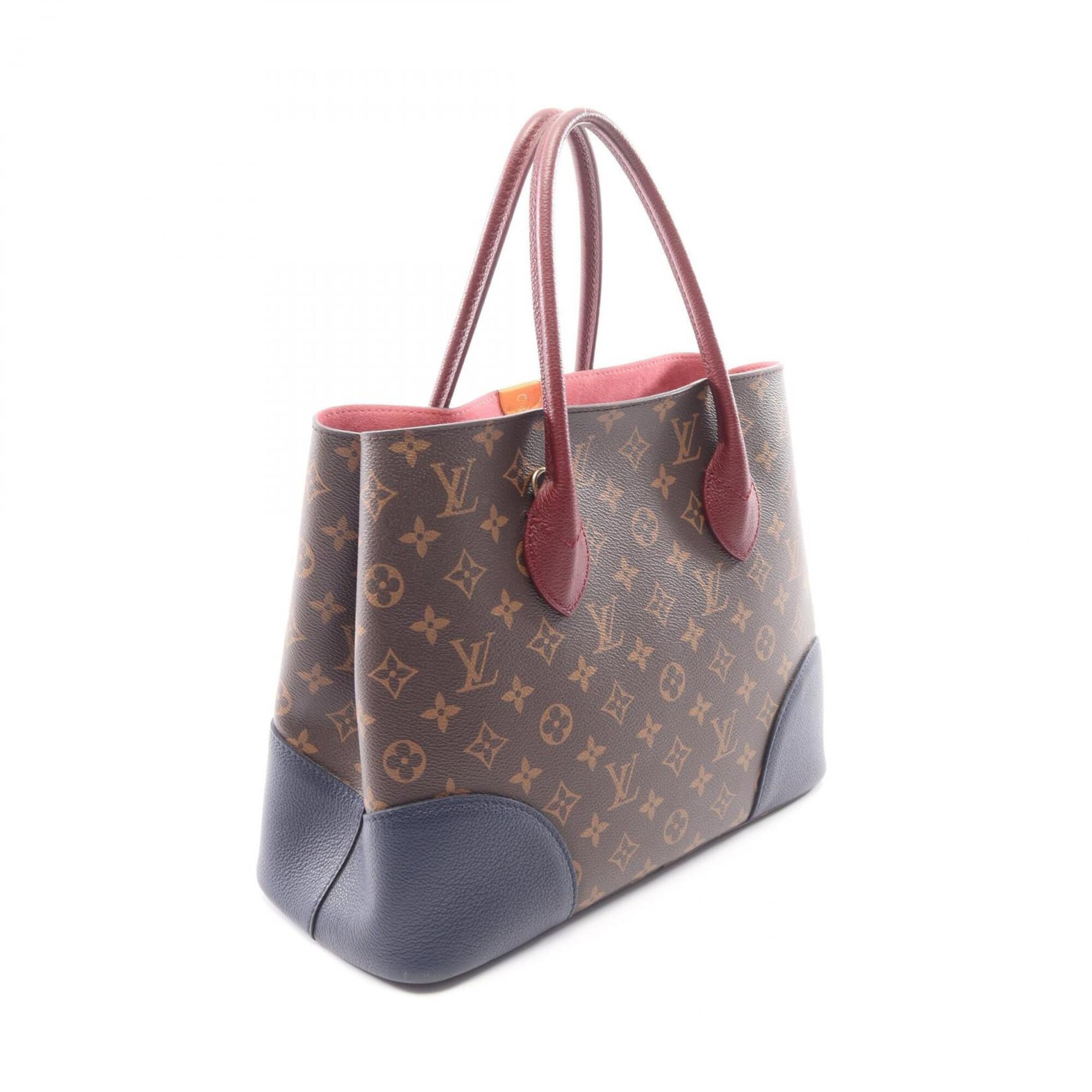 Louis Vuitton Bordeaux Bordeaux Brown Brown Navy Pvc Coated Canvas Leather Handbag (Pre-Owned)