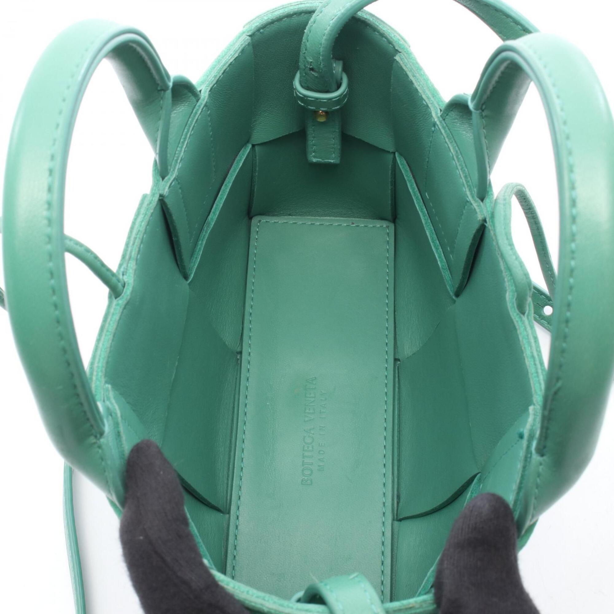 Bottega Veneta Green Leather Handbag Pouch Tote Bag (Pre-Owned)