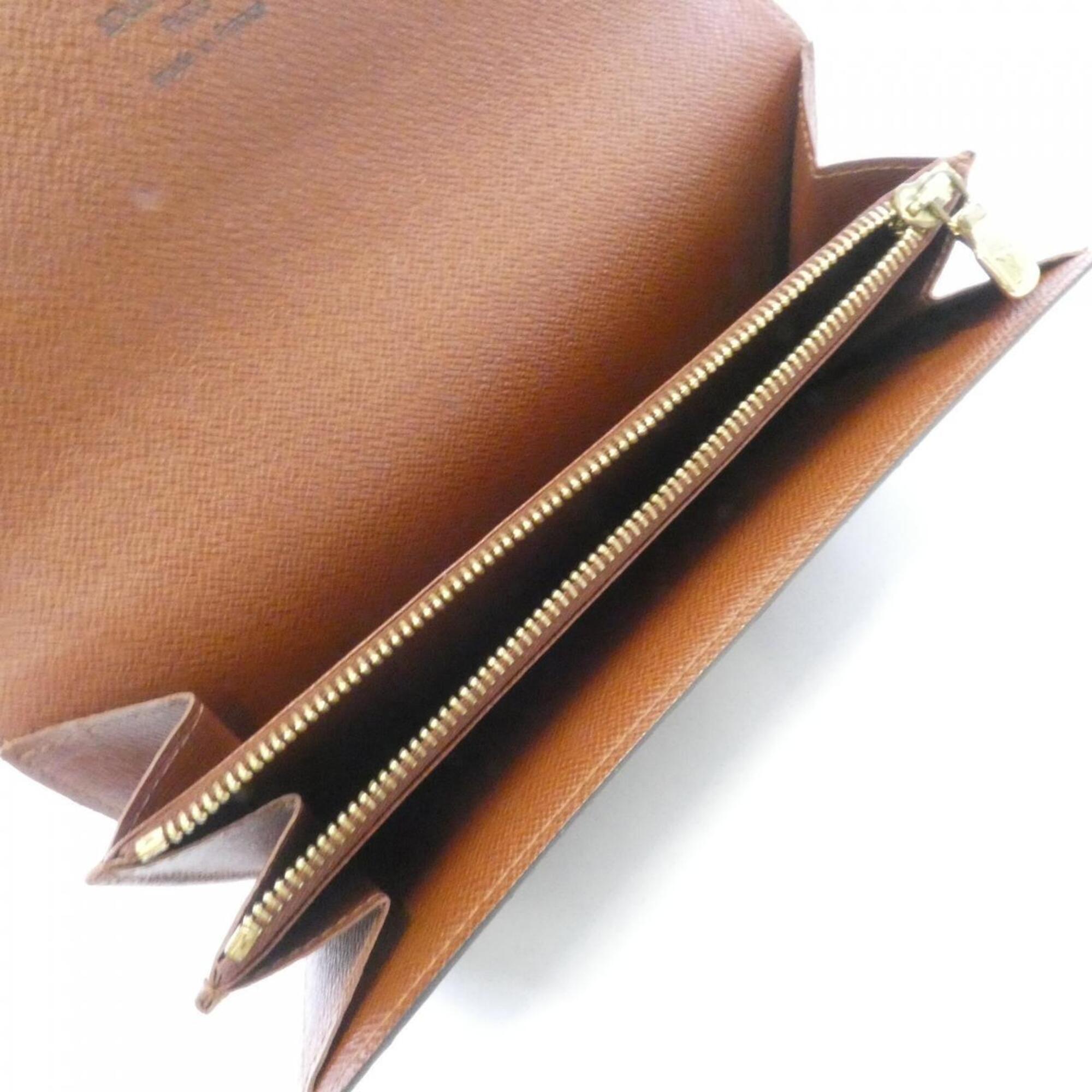 Louis Vuitton Silver Marron Coated Canvas Long Wallet (Bi-Fold) (Pre-Owned)