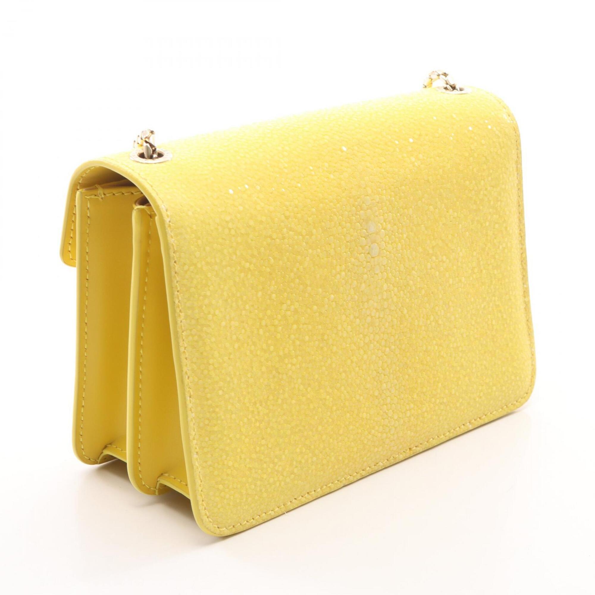Bvlgari Yellow Leather Handbag Shoulder Bag (Pre-Owned)