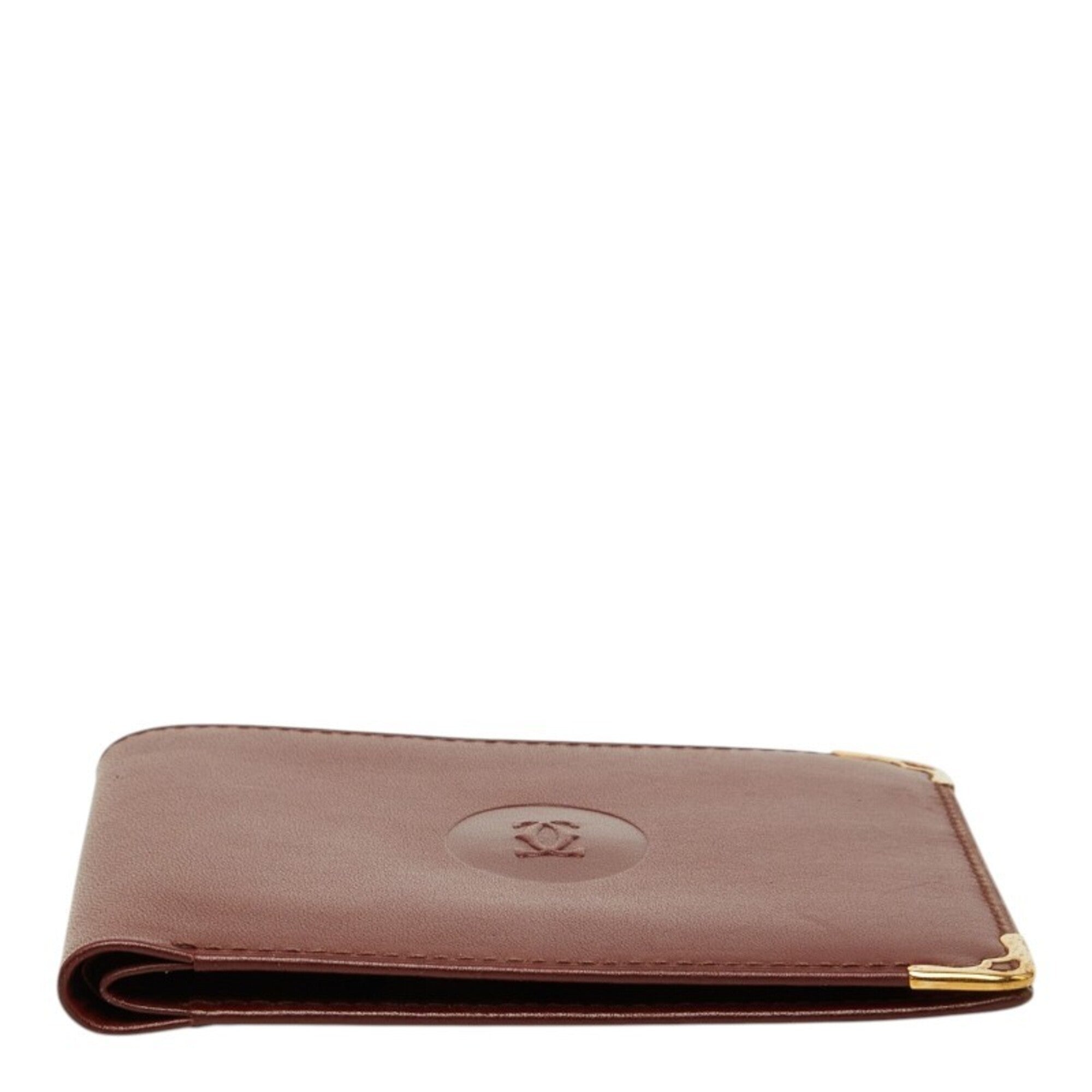 Cartier Bordeaux Leather Wallet (Bi-Fold) (Pre-Owned)