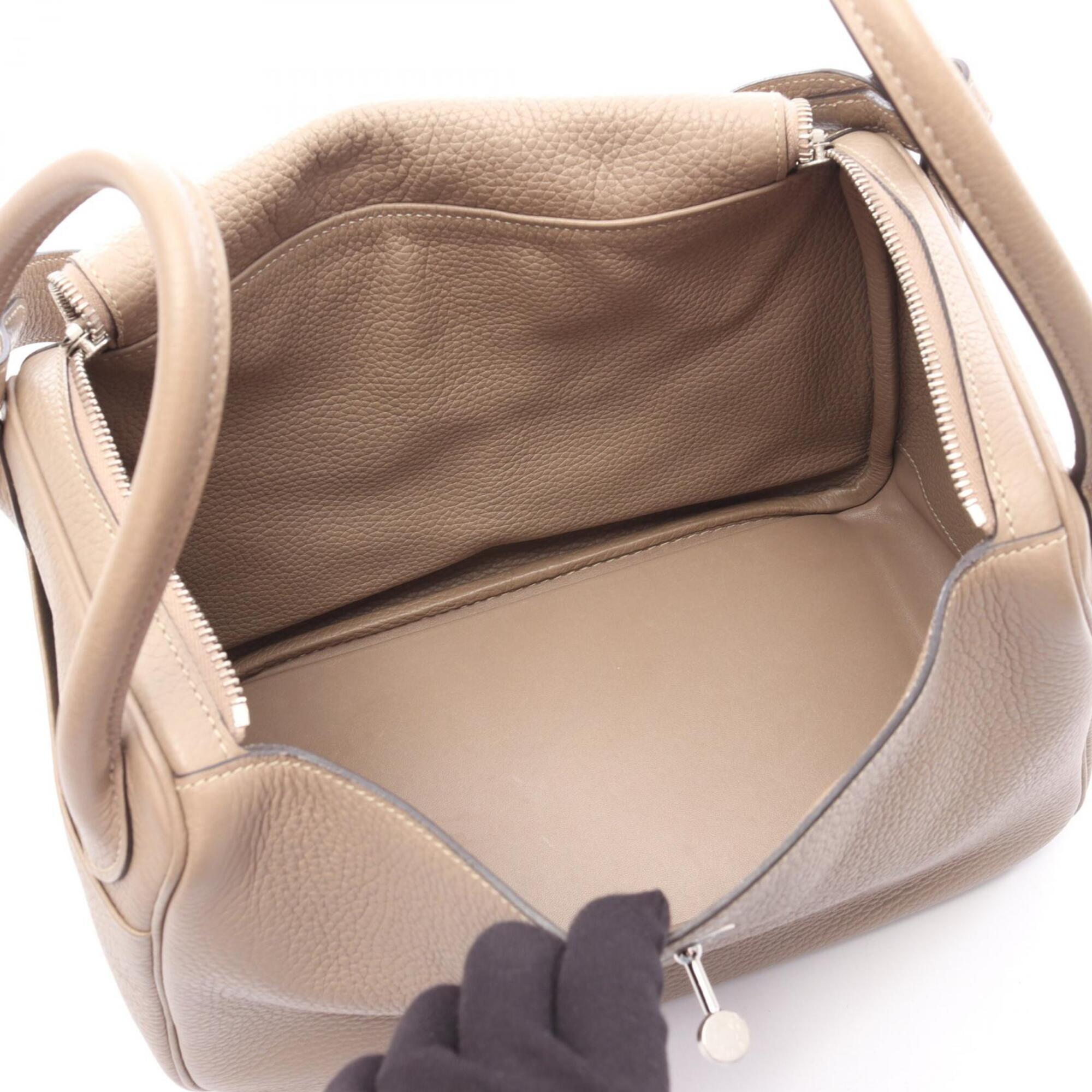 Hermes Beige Taurillon Clemence Leather Handbag Shoulder Bag (Pre-Owned)