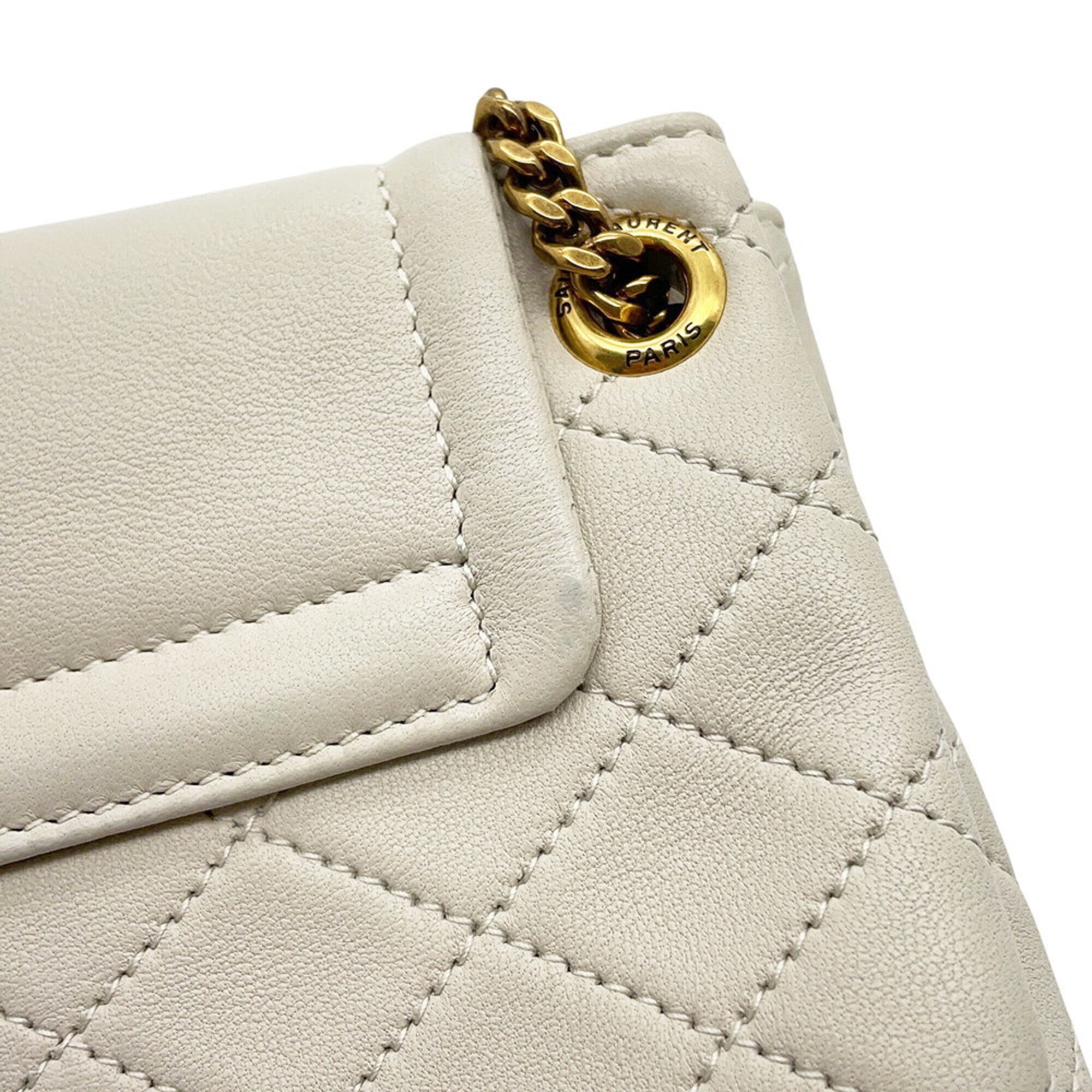 Saint Laurent White Leather Handbag Shoulder Bag (Pre-Owned)