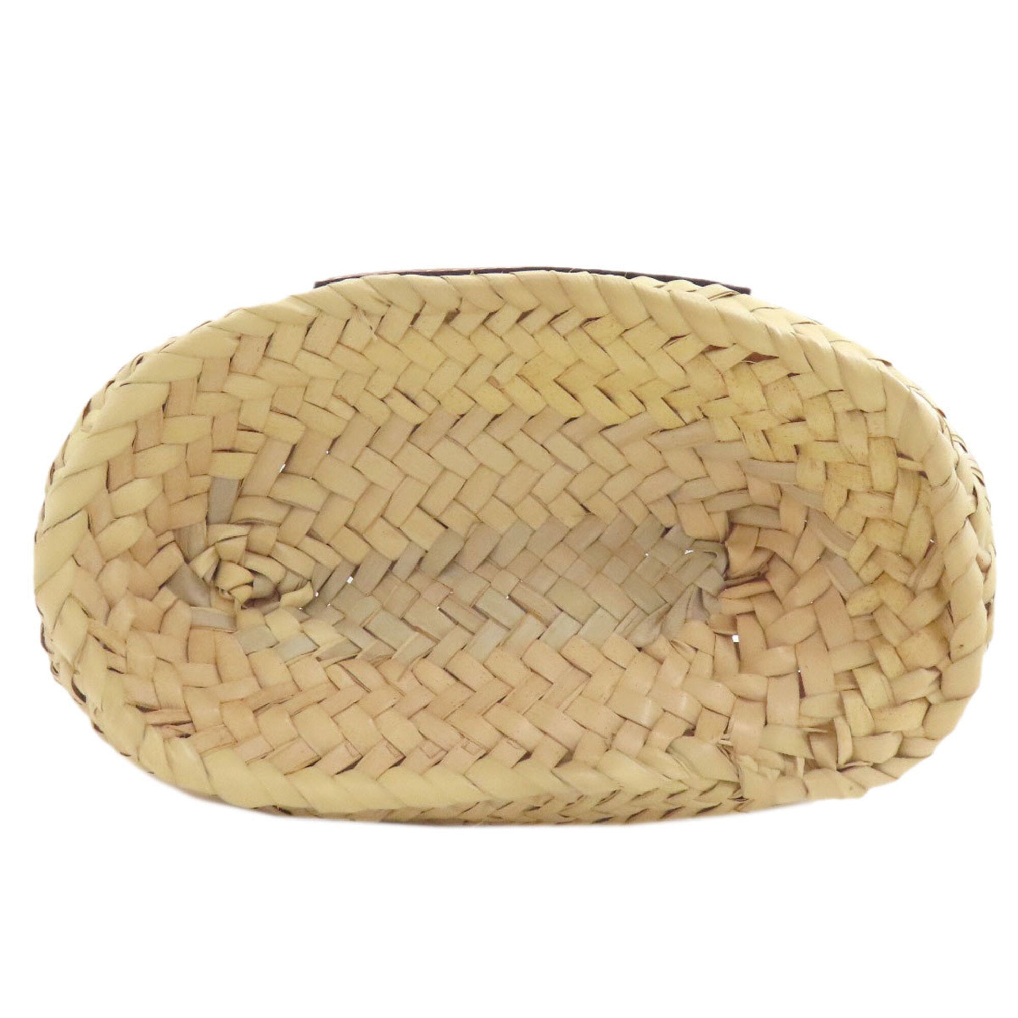 Loewe Beige Brown Raffia Basket Handbag (Pre-Owned)