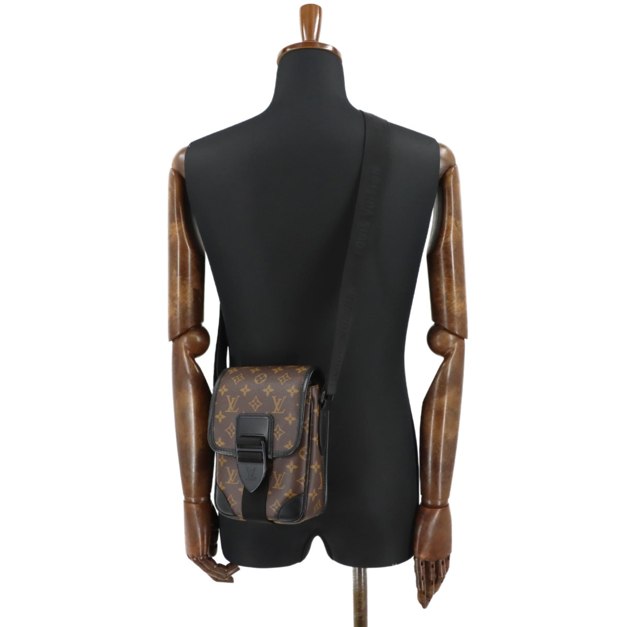 Louis Vuitton Black Brown Monogram Macassar Monogram Messenger Bag Shoulder Bag (Pre-Owned)
