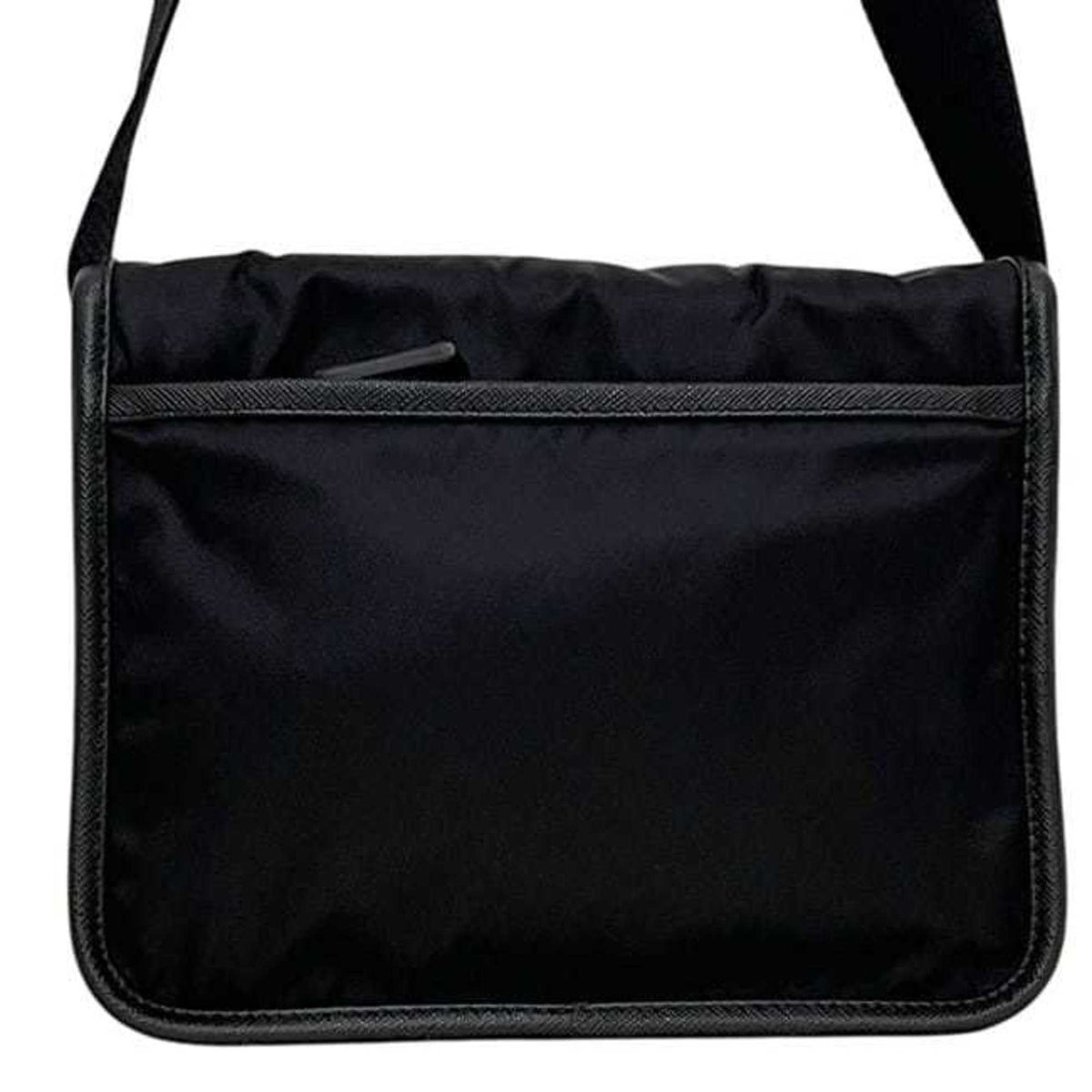 Prada Black Nero Nylon Leather Shoulder Bag (Pre-Owned)