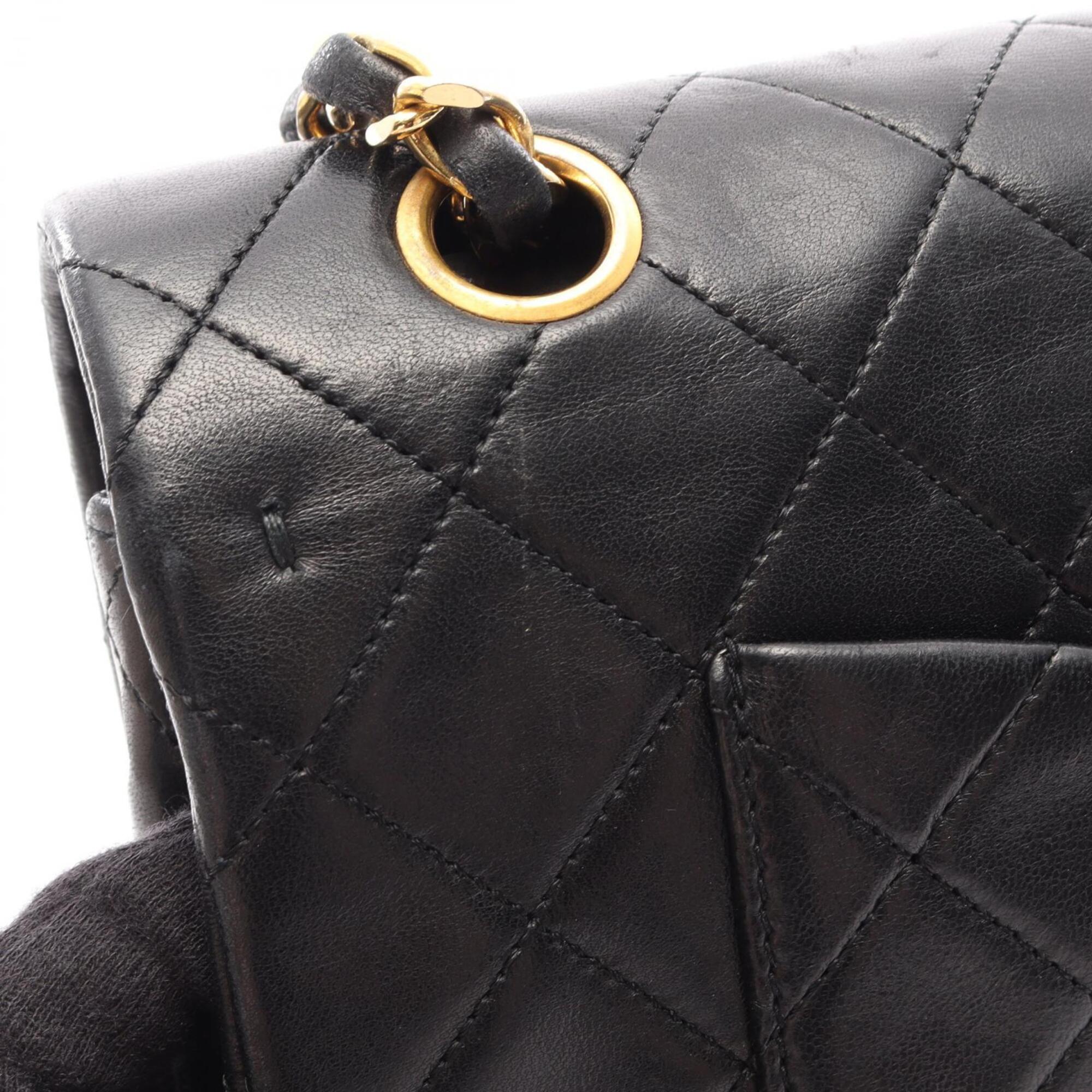 Chanel Black Leather Handbag Shoulder Bag (Pre-Owned)