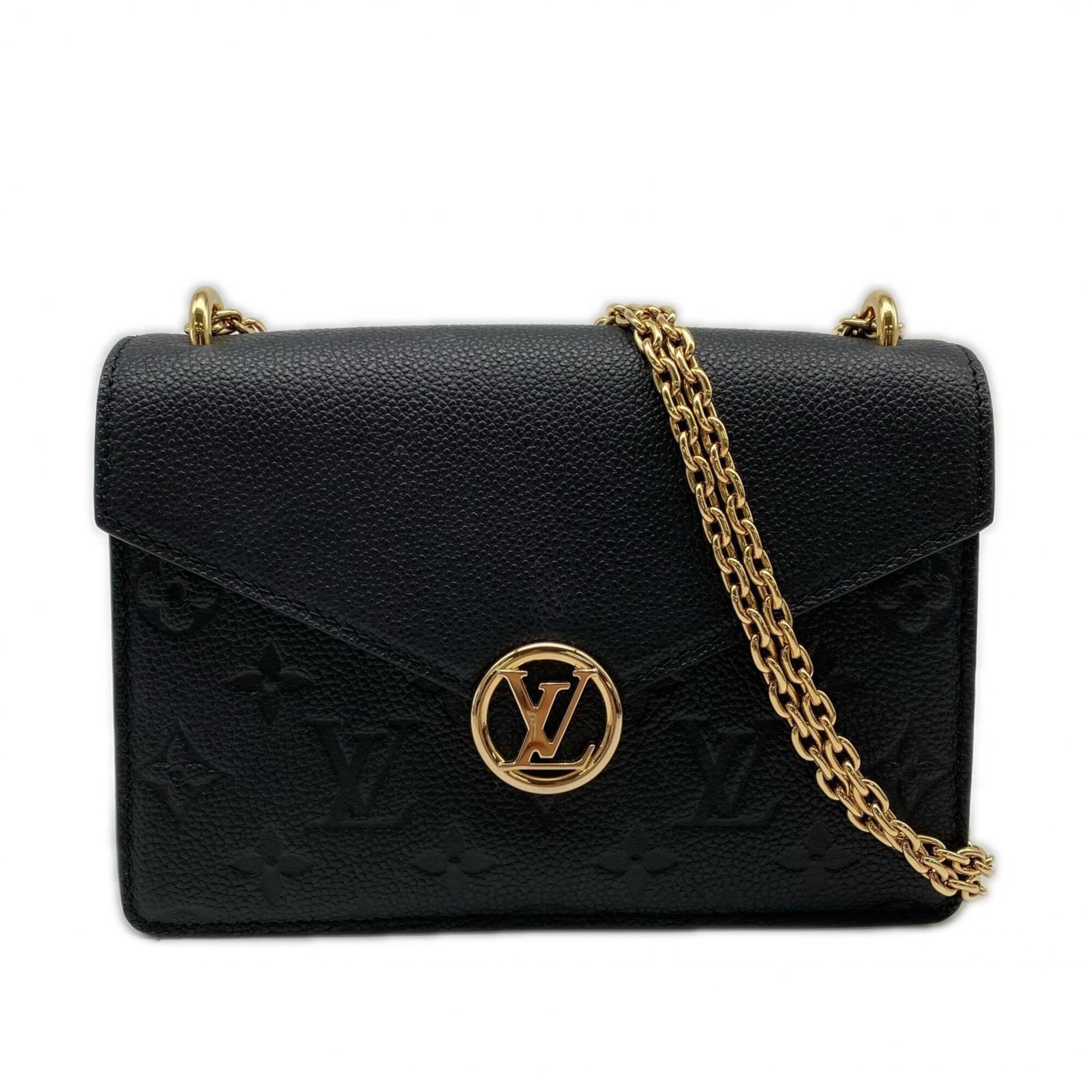 Louis Vuitton Black Leather Chain/Shoulder Wallet (Pre-Owned)