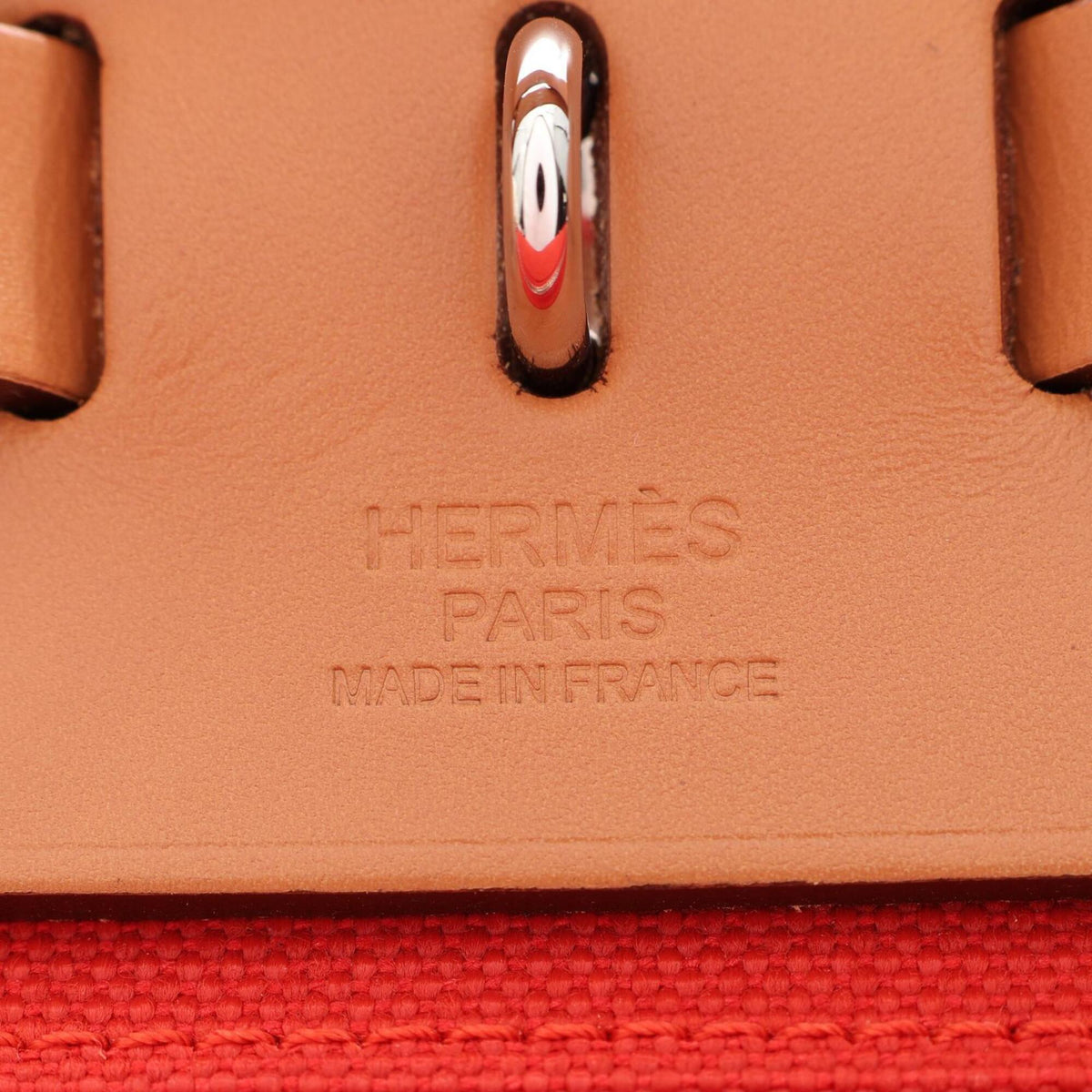 Hermes Brown Capucine Red Color Handbag Pouch (Pre-Owned)