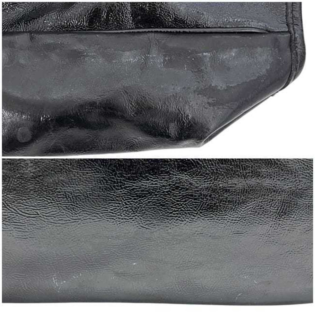 Yves Saint Laurent Y Mail Black Patent Leather Tote Bag (Pre-Owned)