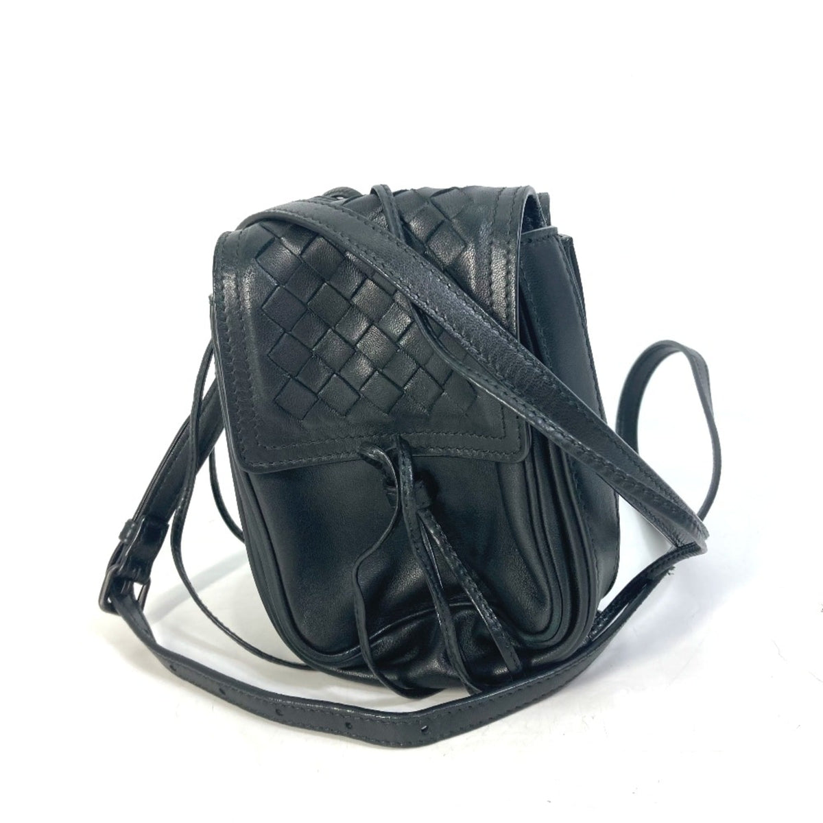 Bottega Veneta Black Leather Shoulder Bag (Pre-Owned)