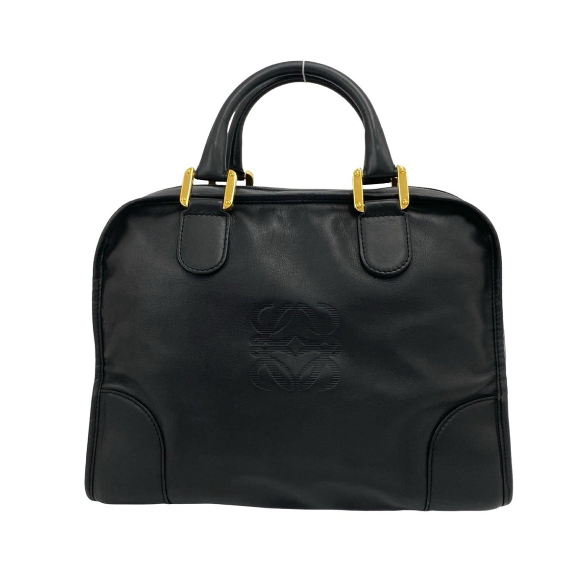 Loewe Black Leather Boston Bag Handbag (Pre-Owned)