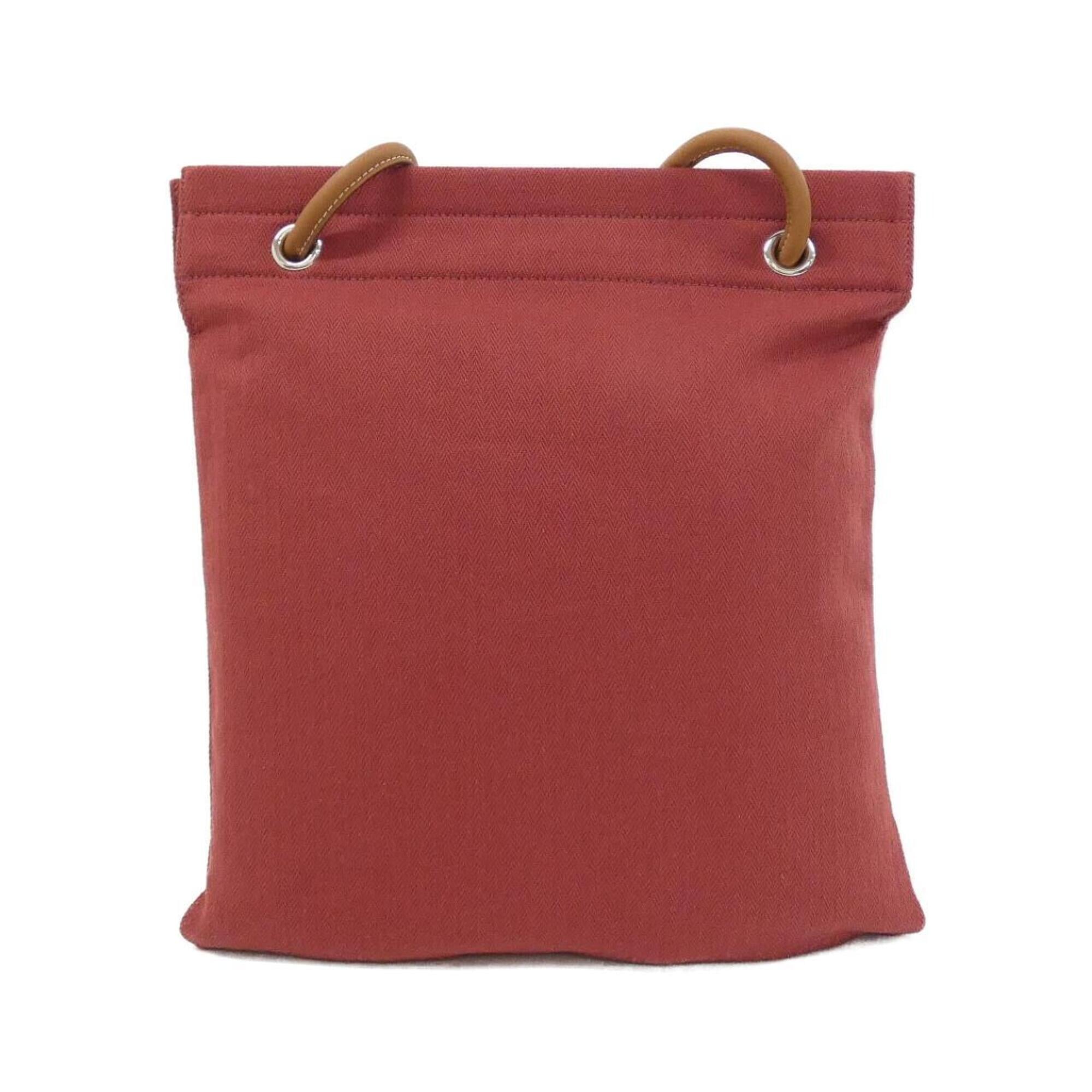 Hermes Gold Rouge H Toile Chevron Swift Leather Shoulder Bag (Pre-Owned)