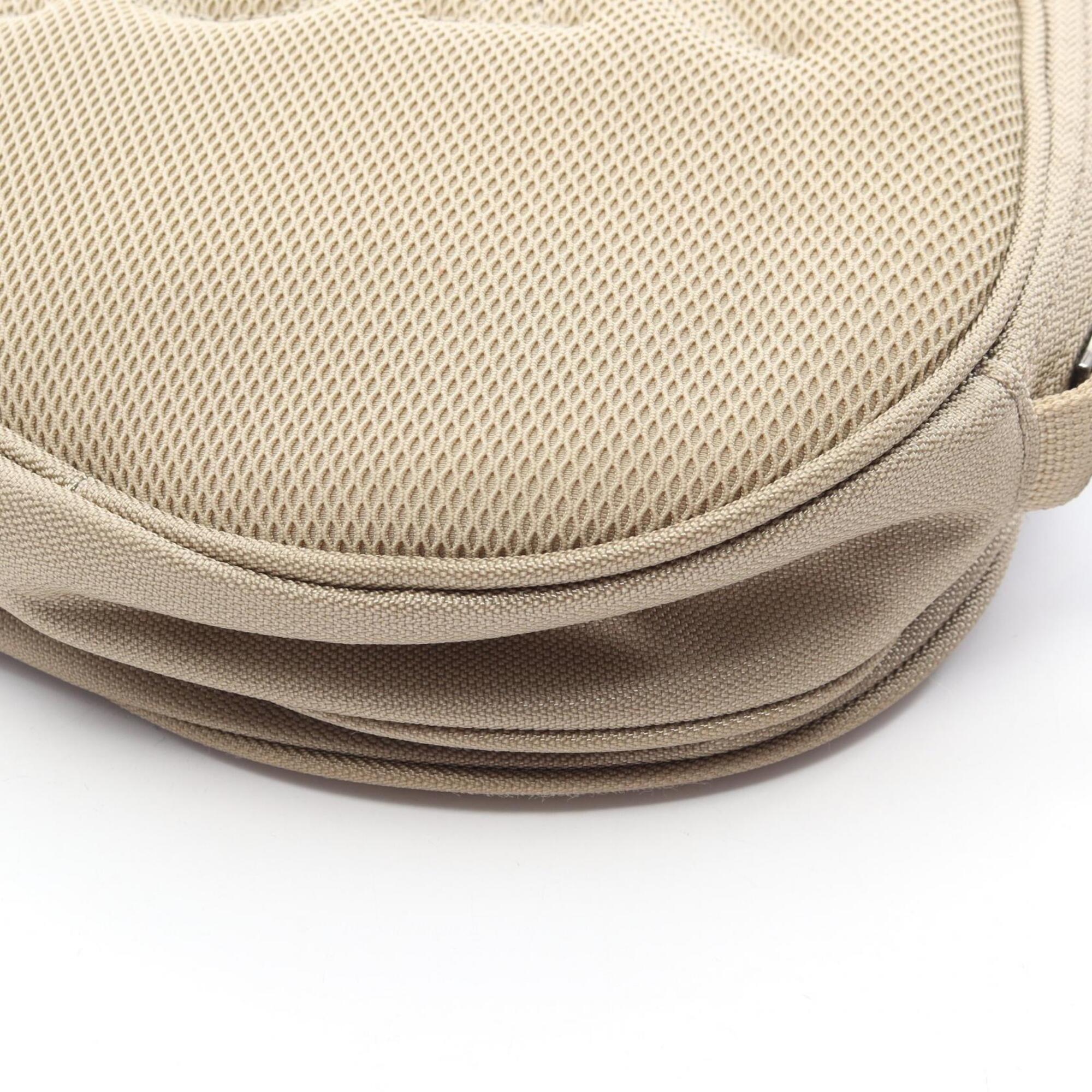 Christian Dior Beige Nylon Leather Fanny Pack Handbag Saddle Bag (Pre-Owned)