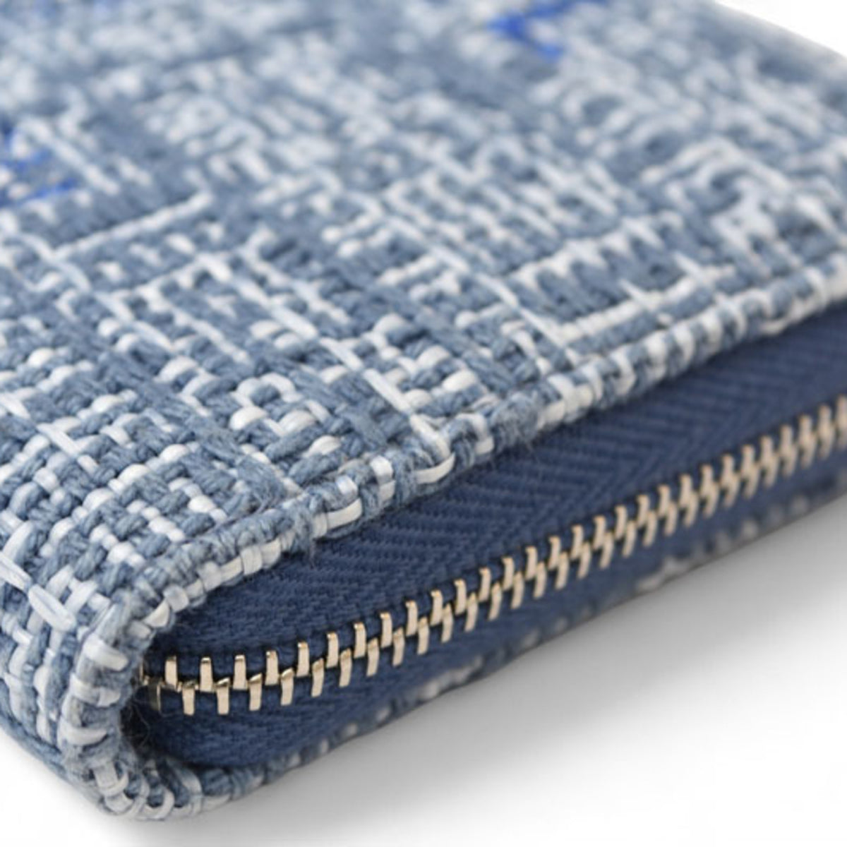 Chanel Blue Tweed Wallet (Bi-Fold) (Pre-Owned)