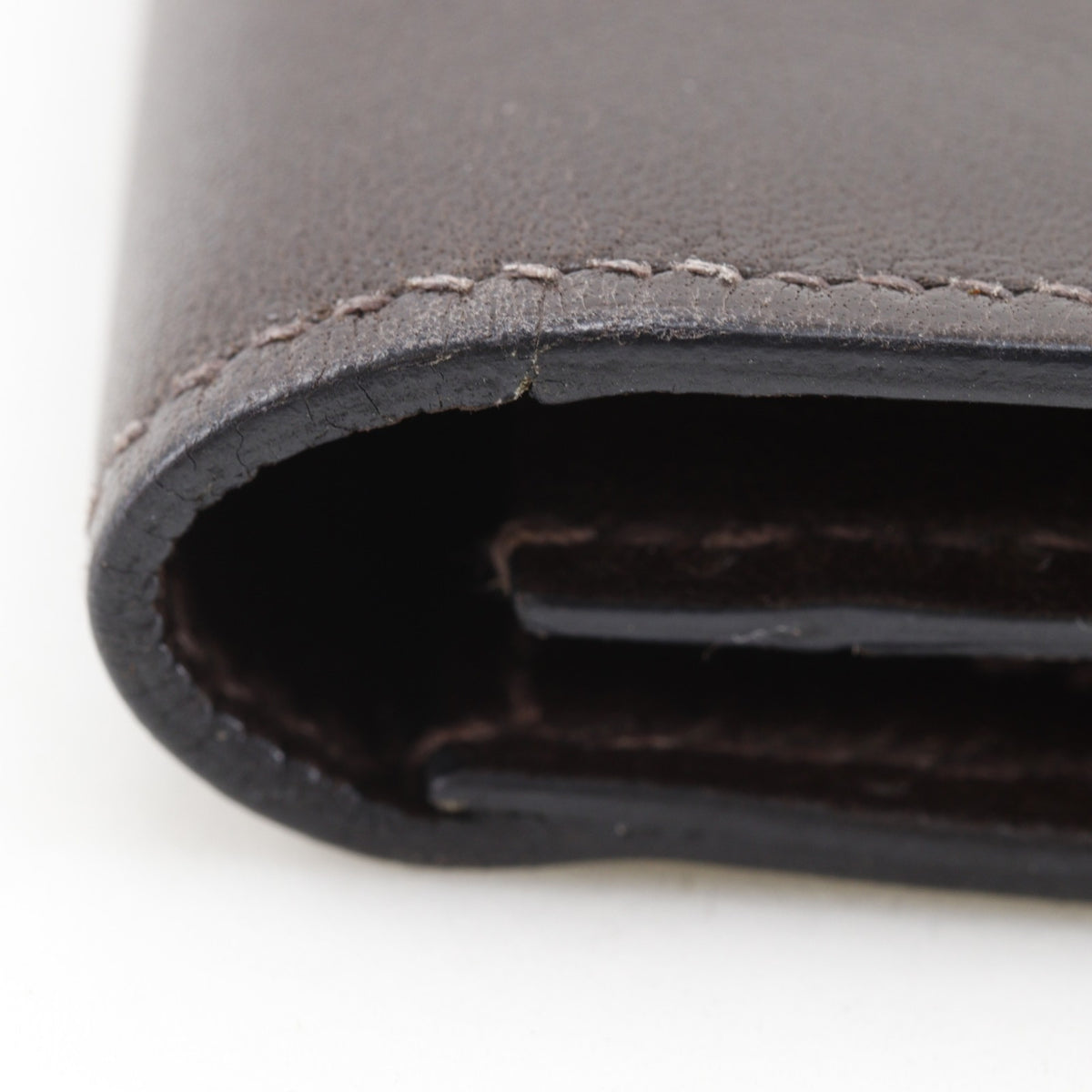 Hermes Brown Box Calf Leather Long Wallet (Bi-Fold) (Pre-Owned)