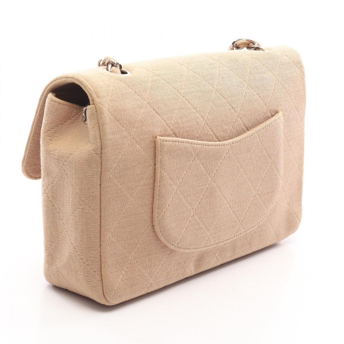 Chanel Beige Cotton Handbag Shoulder Bag (Pre-Owned)