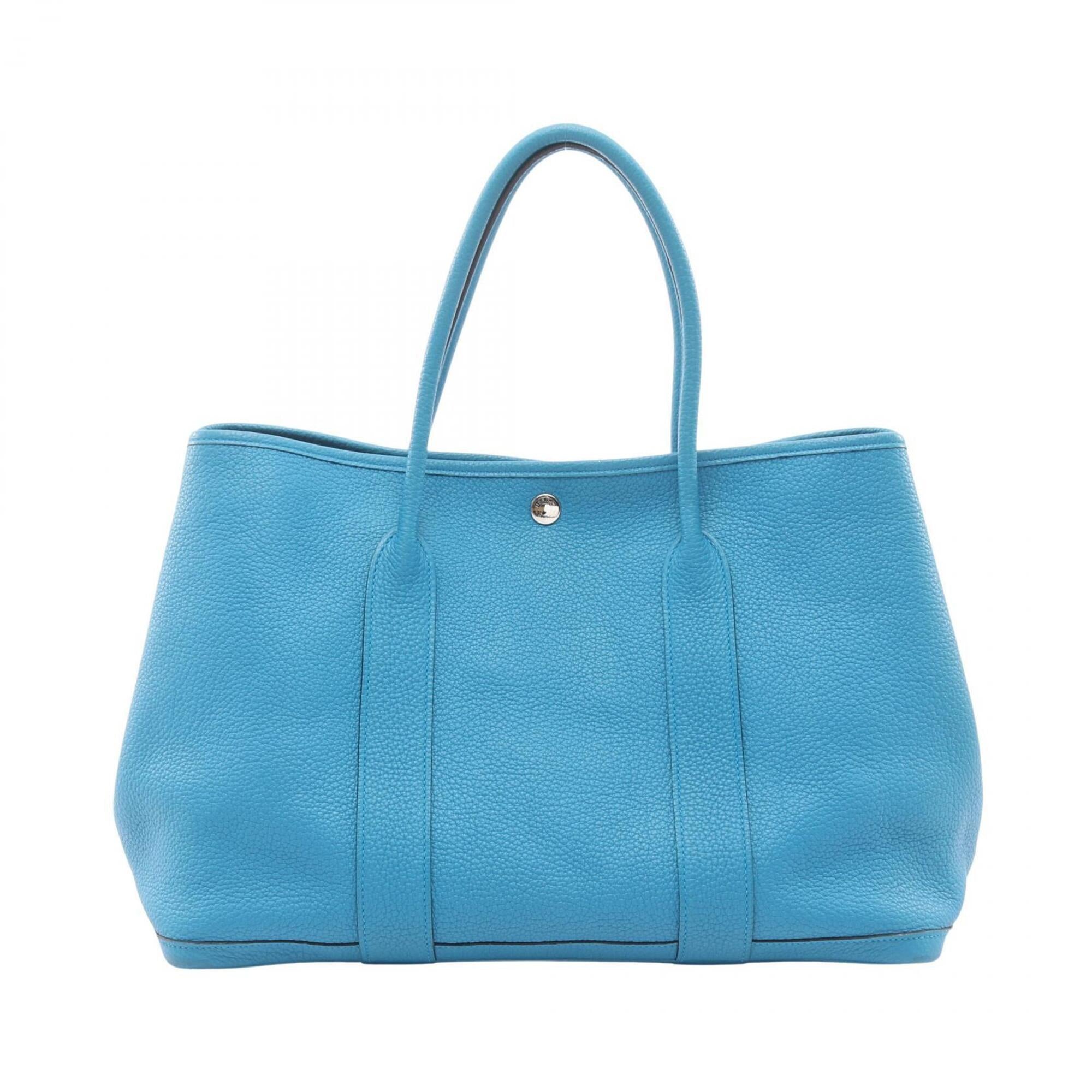 Hermes Blue Negonda Leather Leather Handbag Tote Bag (Pre-Owned)