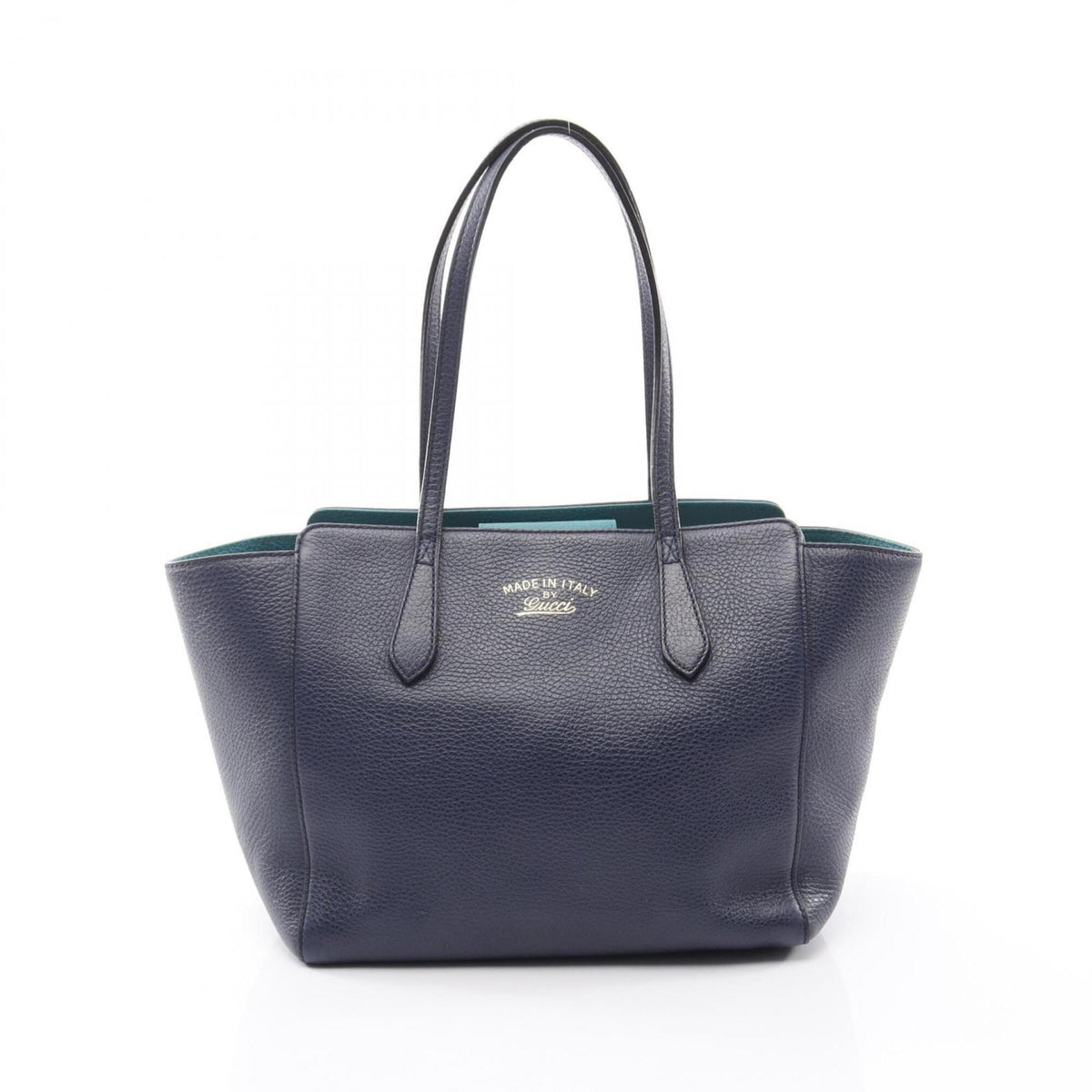 Gucci Navy Leather Handbag Tote Bag (Pre-Owned)