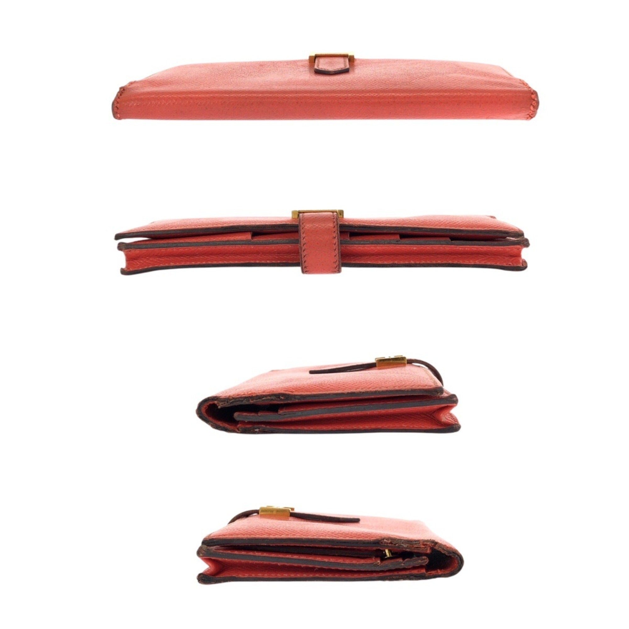 Hermes Orange Epsom Leather Long Wallet (Bi-Fold) (Pre-Owned)