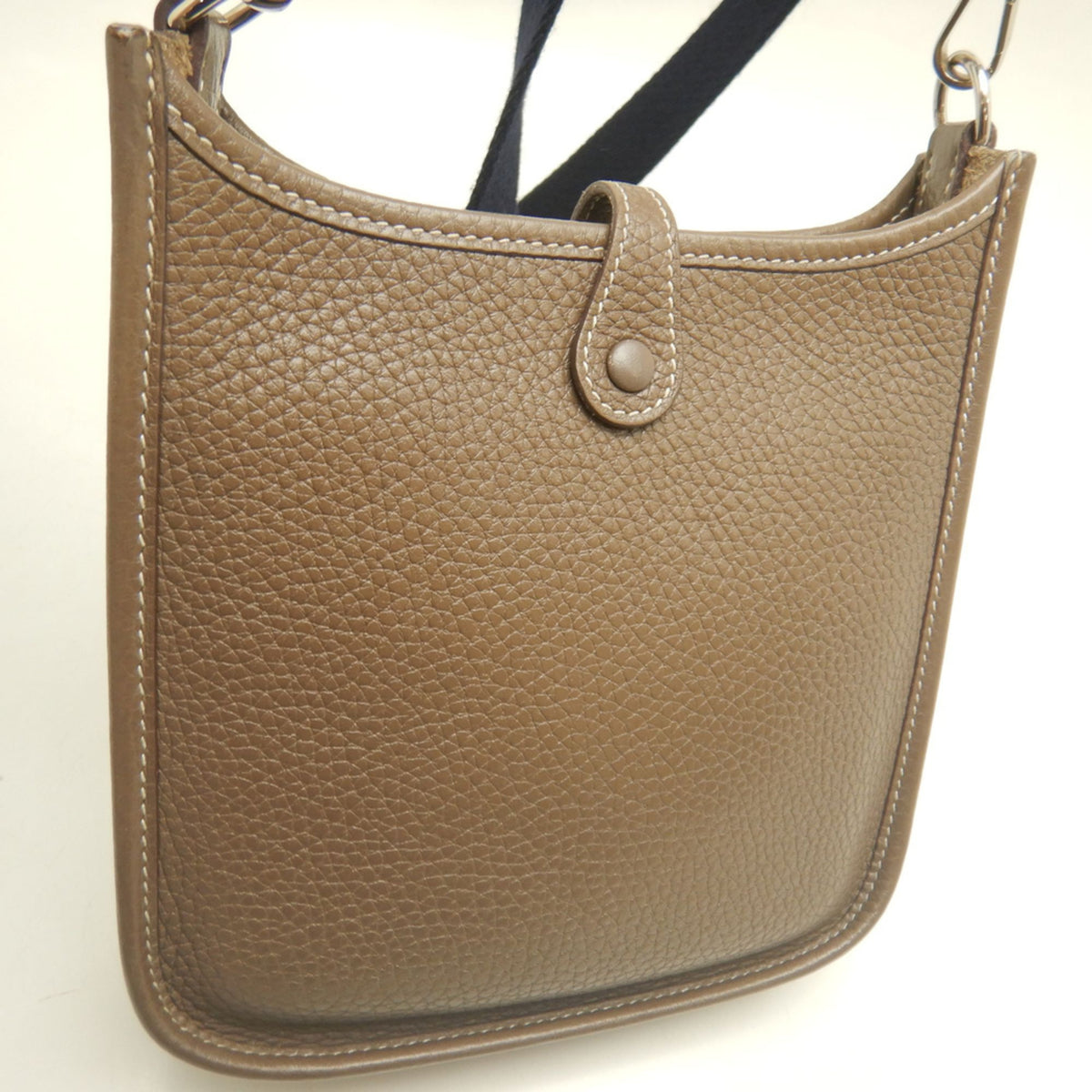 Hermes Etoupe Gray Taurillon Clemence Leather Shoulder Bag (Pre-Owned)